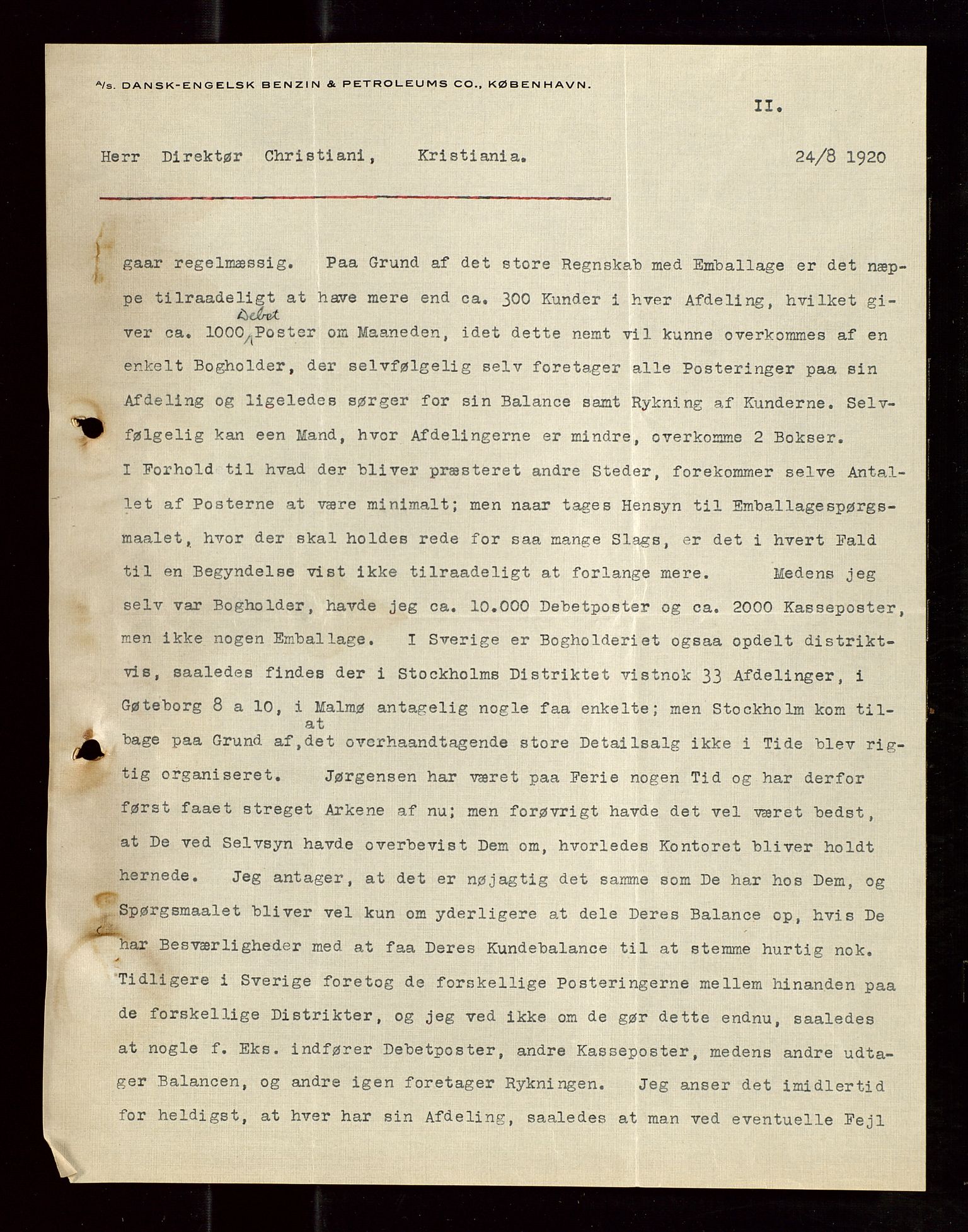 Pa 1521 - A/S Norske Shell, AV/SAST-A-101915/E/Ea/Eaa/L0009: Sjefskorrespondanse, 1920, s. 261