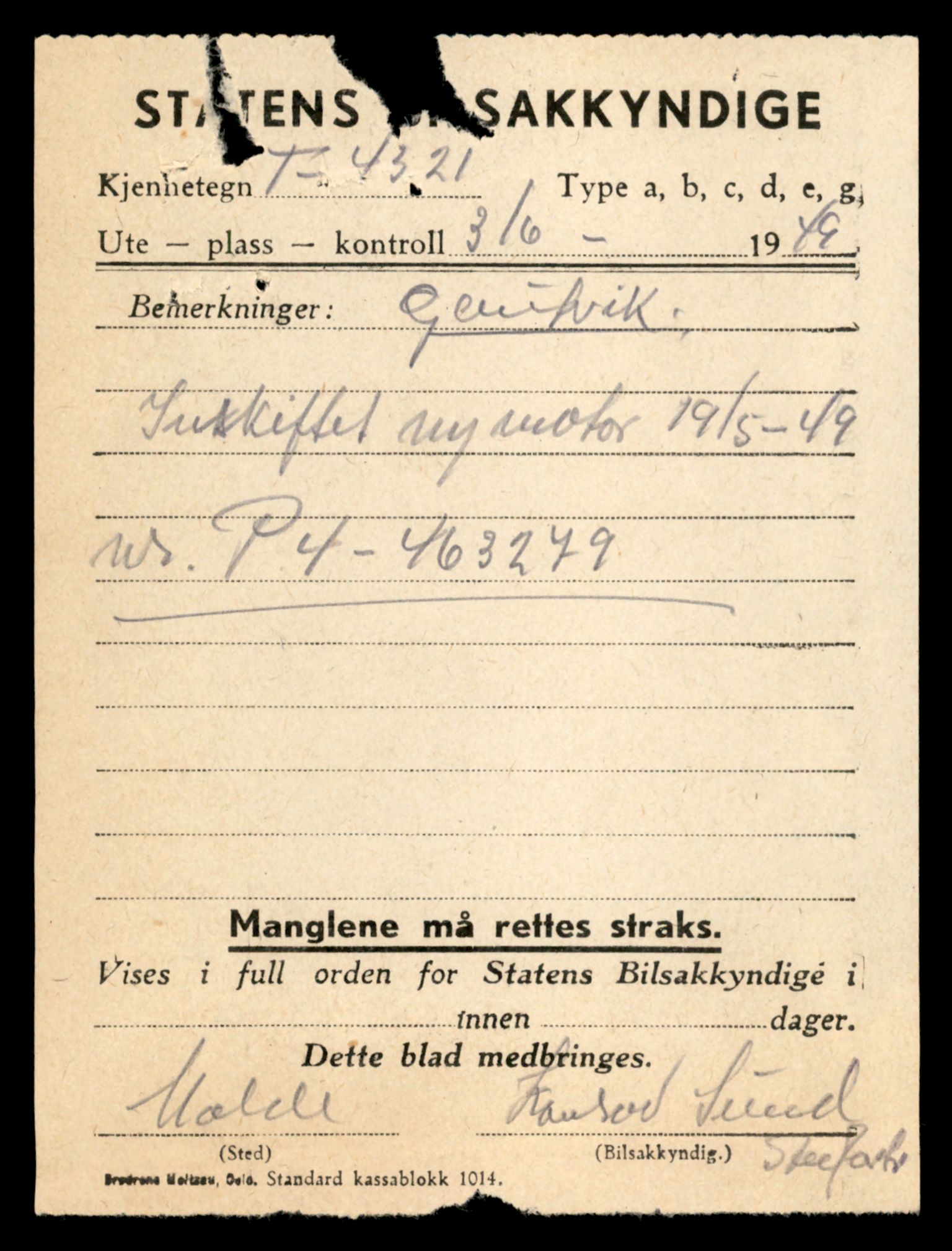 Møre og Romsdal vegkontor - Ålesund trafikkstasjon, AV/SAT-A-4099/F/Fe/L0022: Registreringskort for kjøretøy T 10584 - T 10694, 1927-1998, s. 39