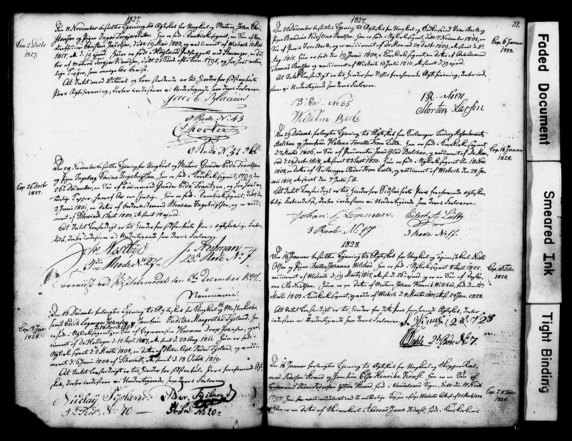 Nykirken Sokneprestembete, SAB/A-77101: Forlovererklæringer nr. II.5.1, 1814-1846, s. 81