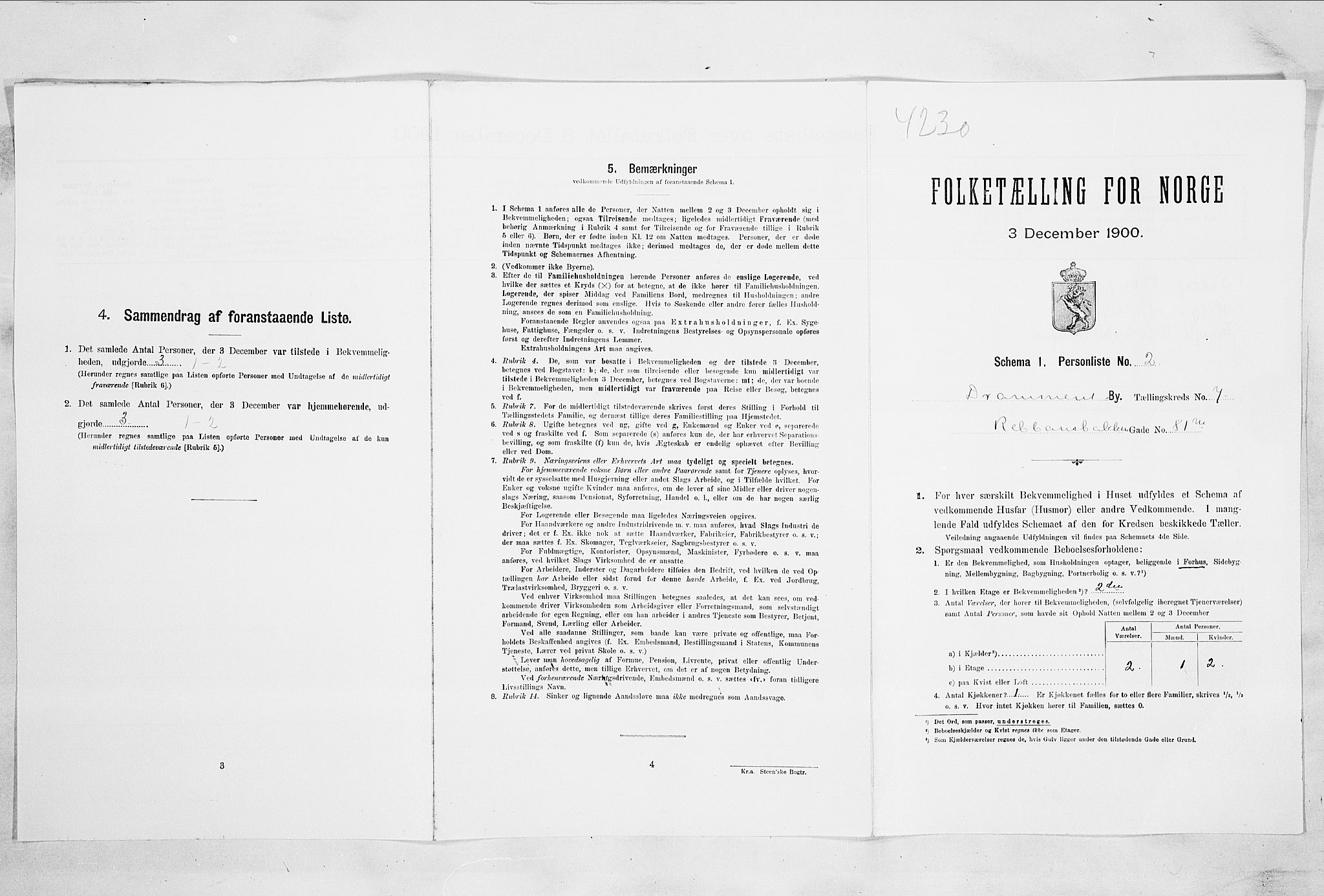 RA, Folketelling 1900 for 0602 Drammen kjøpstad, 1900, s. 1316