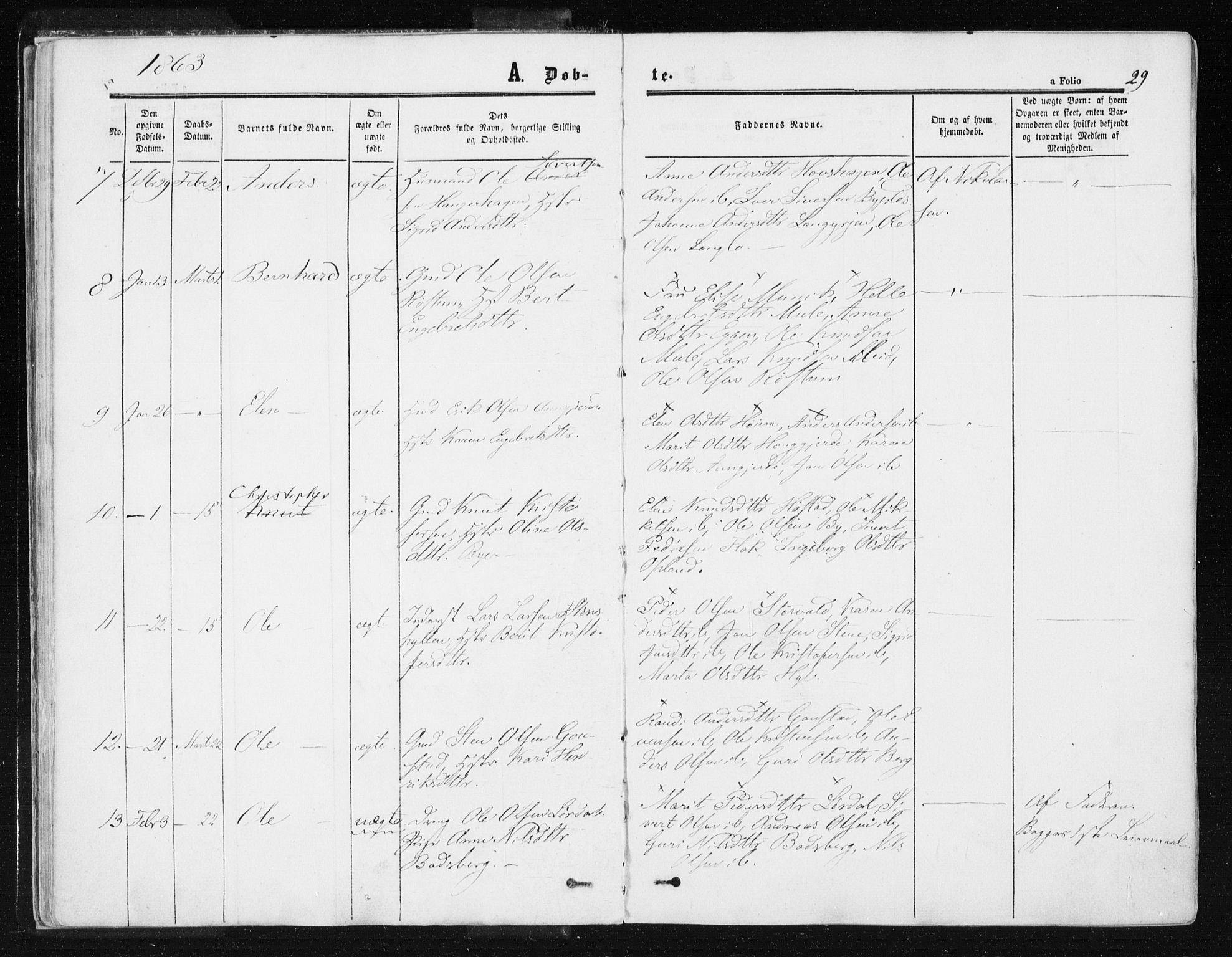 Ministerialprotokoller, klokkerbøker og fødselsregistre - Sør-Trøndelag, AV/SAT-A-1456/612/L0377: Ministerialbok nr. 612A09, 1859-1877, s. 29
