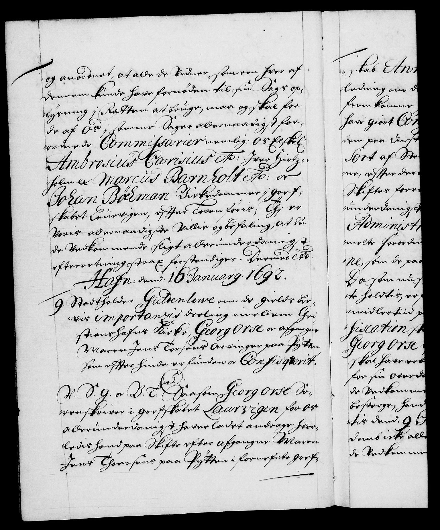 Danske Kanselli 1572-1799, AV/RA-EA-3023/F/Fc/Fca/Fcab/L0015: Norske tegnelser (mikrofilm), 1692-1699, s. 6b