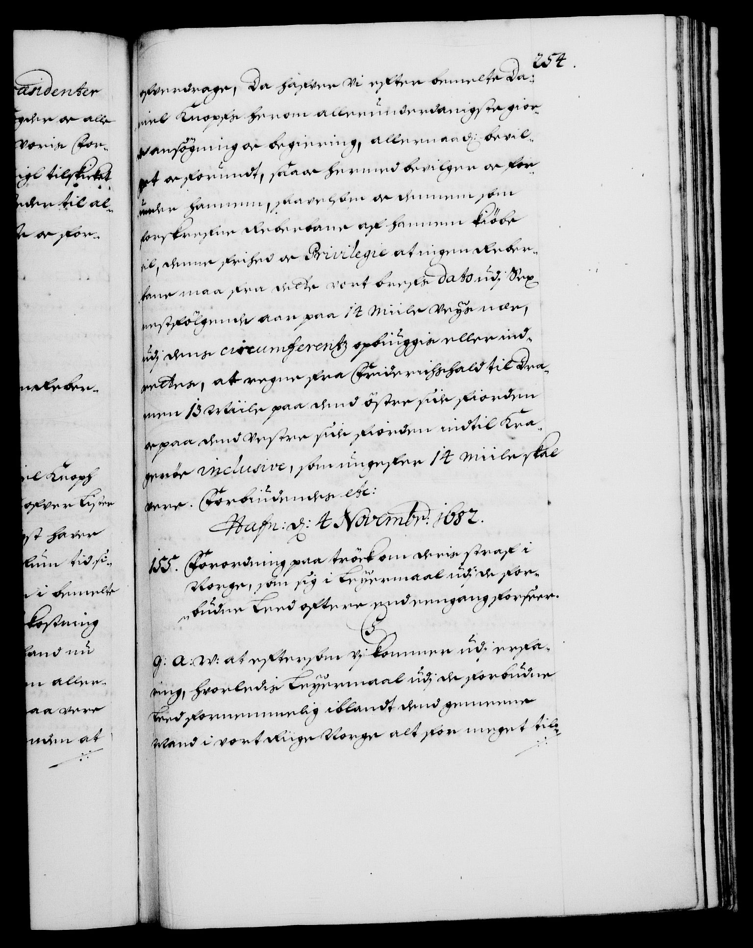 Danske Kanselli 1572-1799, RA/EA-3023/F/Fc/Fca/Fcaa/L0013: Norske registre (mikrofilm), 1681-1684, s. 254a