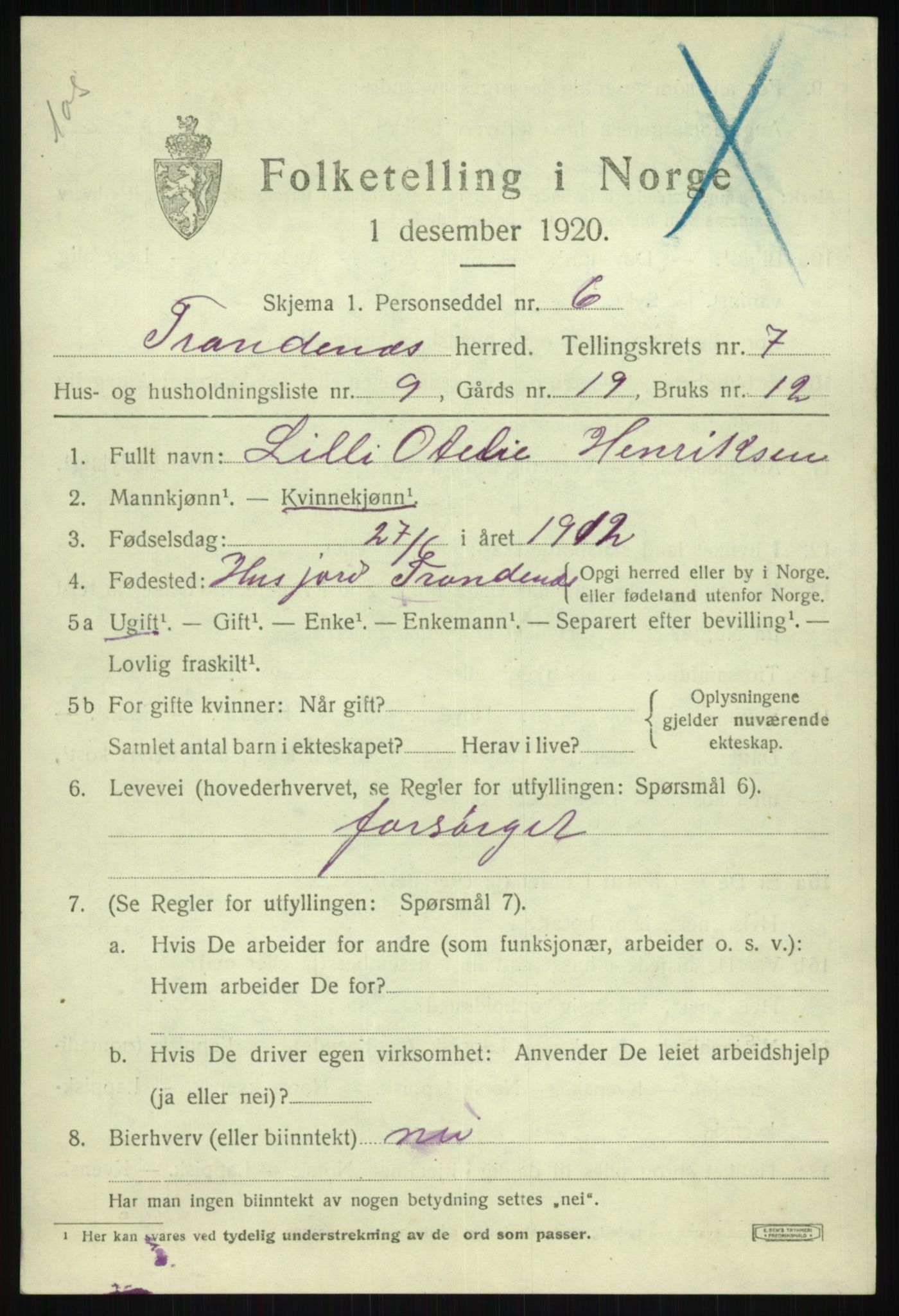 SATØ, Folketelling 1920 for 1914 Trondenes herred, 1920, s. 6589