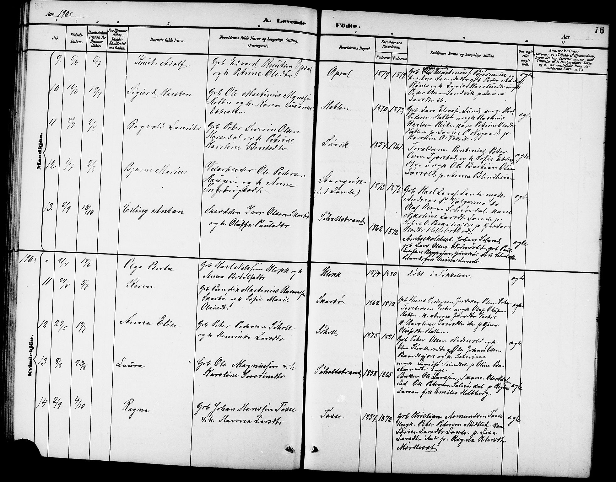 Ministerialprotokoller, klokkerbøker og fødselsregistre - Møre og Romsdal, AV/SAT-A-1454/522/L0327: Klokkerbok nr. 522C06, 1890-1915, s. 76