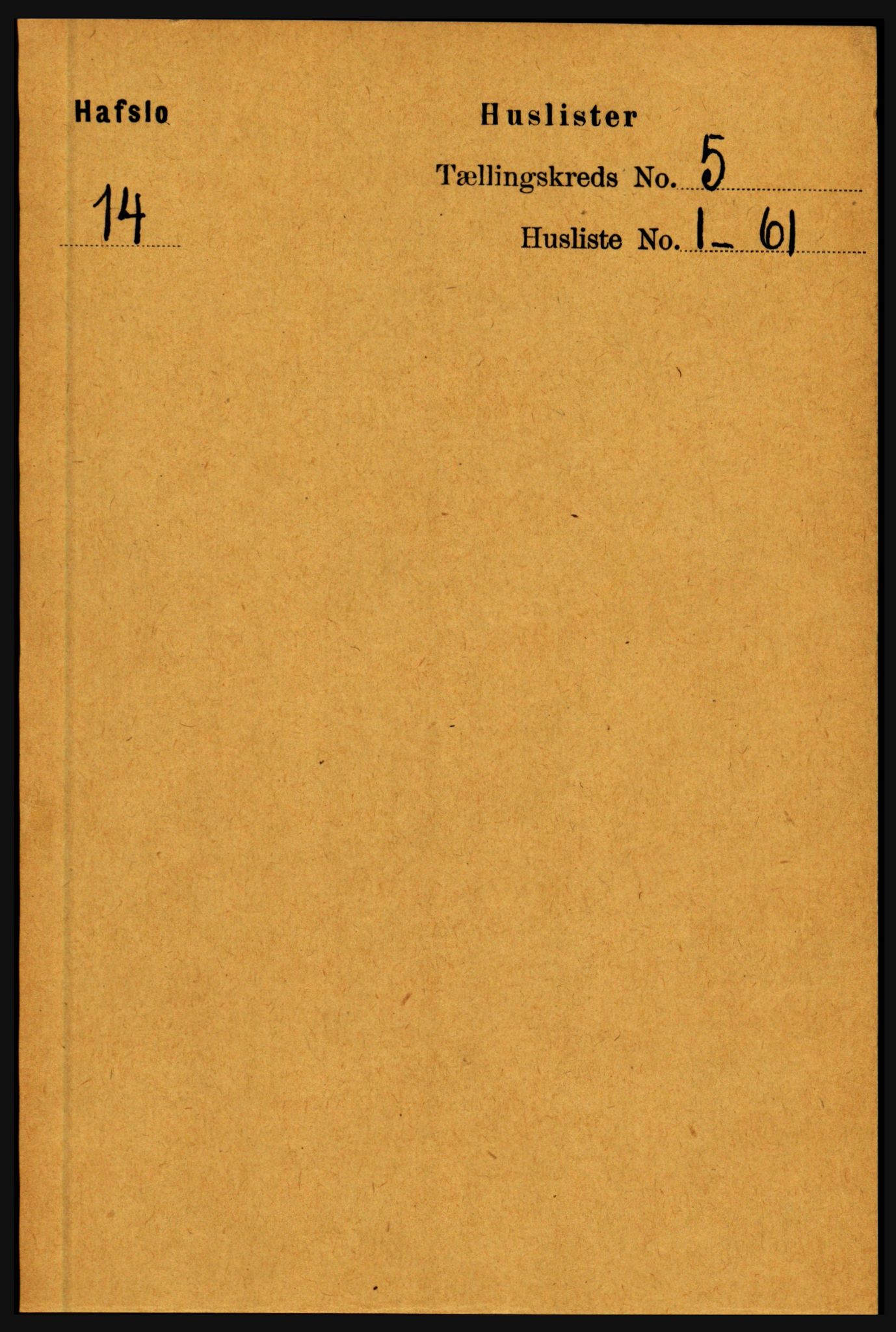 RA, Folketelling 1891 for 1425 Hafslo herred, 1891, s. 1891