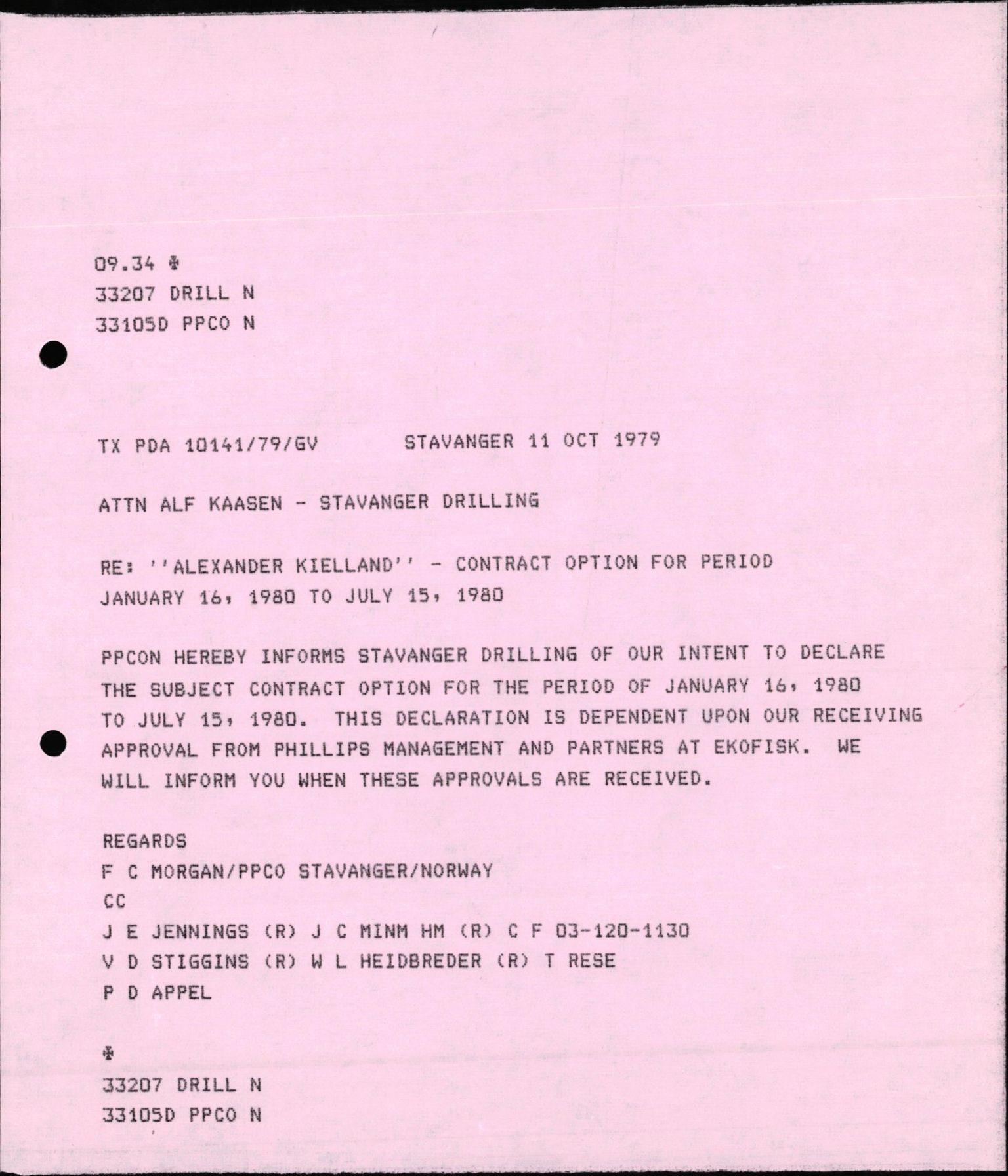 Pa 1503 - Stavanger Drilling AS, AV/SAST-A-101906/2/E/Eb/Eba/L0010: Sak og korrespondanse, 1977-1981