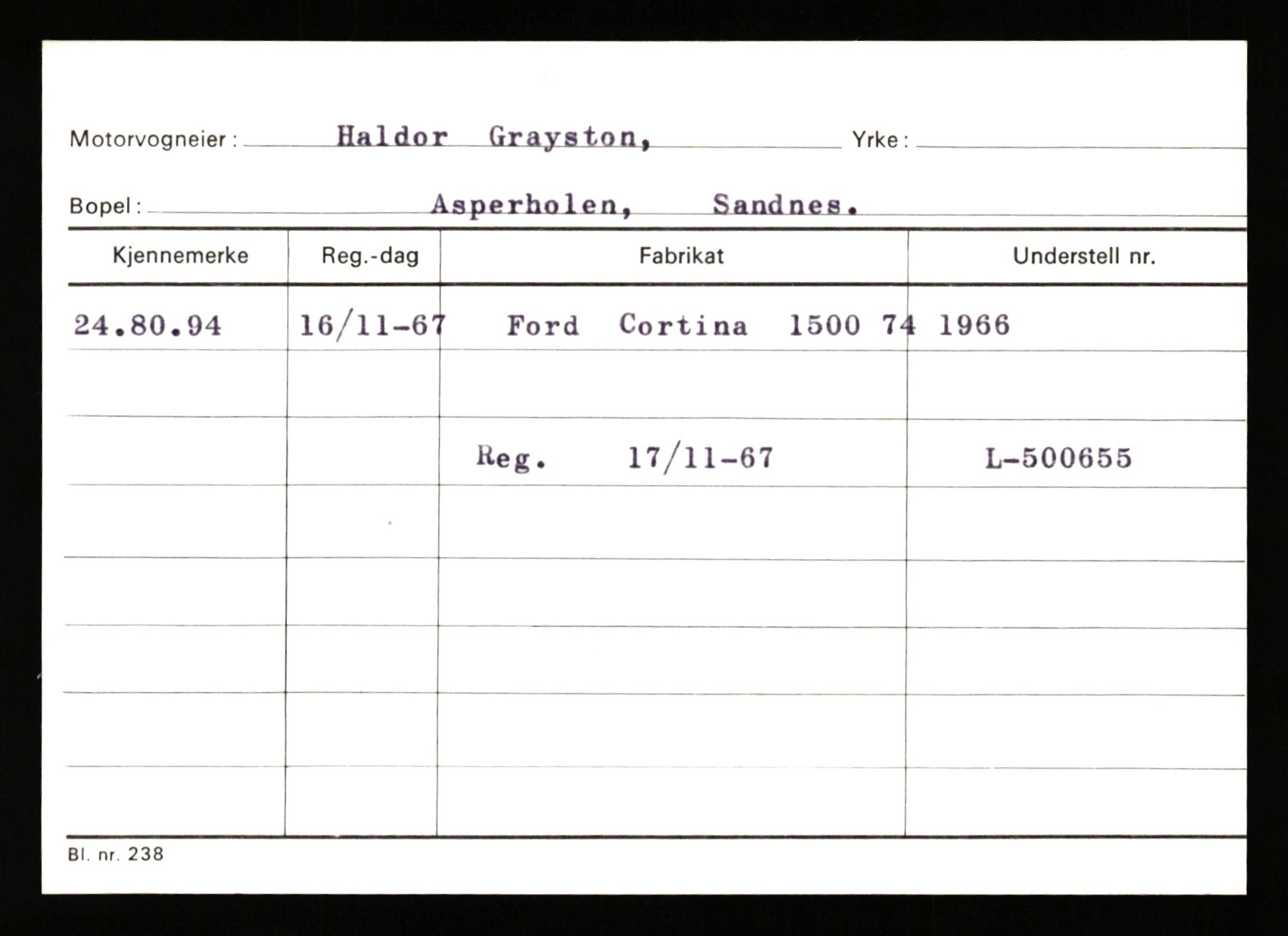 Stavanger trafikkstasjon, SAST/A-101942/0/G/L0011: Registreringsnummer: 240000 - 363477, 1930-1971, s. 333