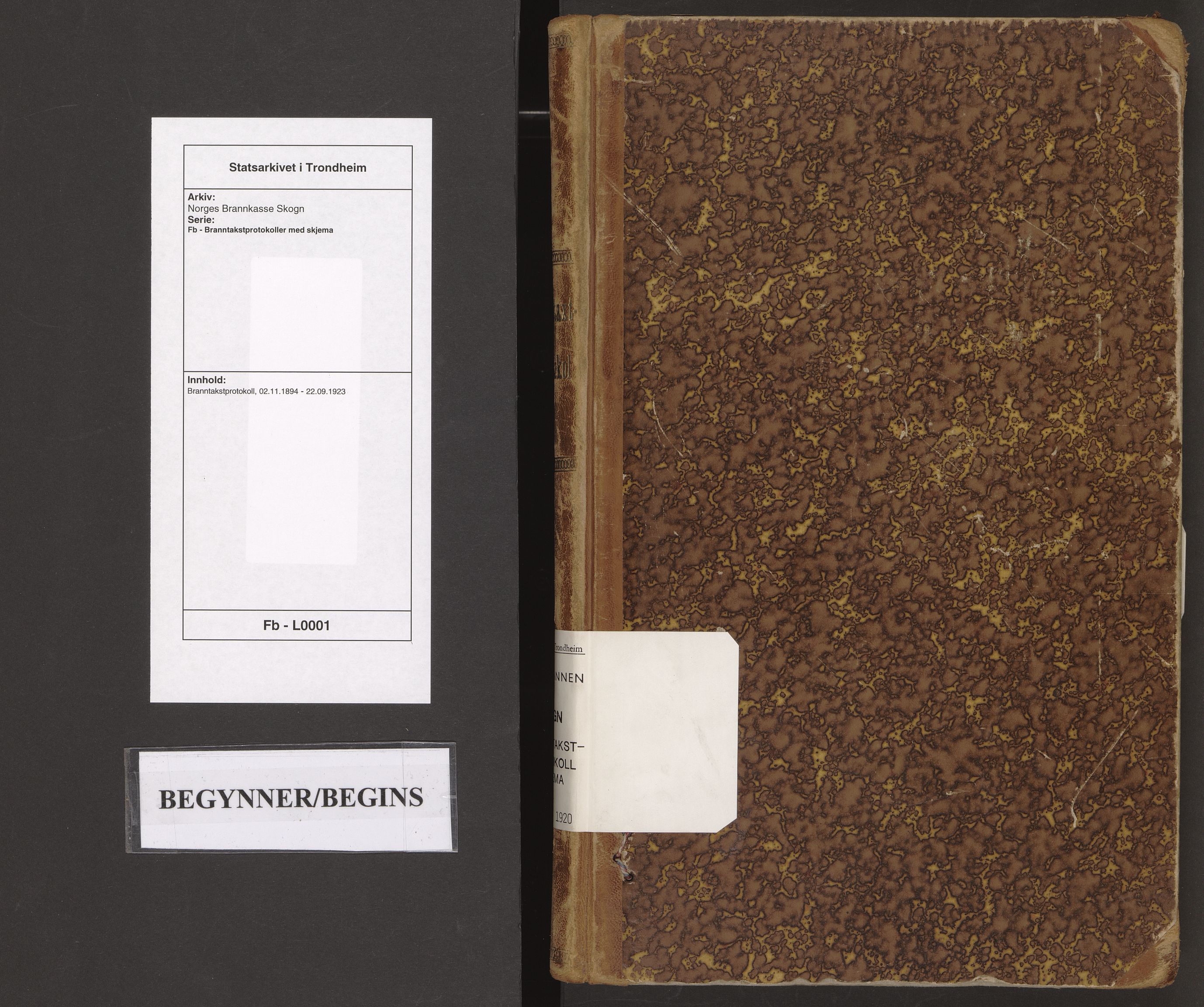 Norges Brannkasse Skogn, SAT/A-5542/Fb/L0001: Branntakstprotokoll, 1894-1923