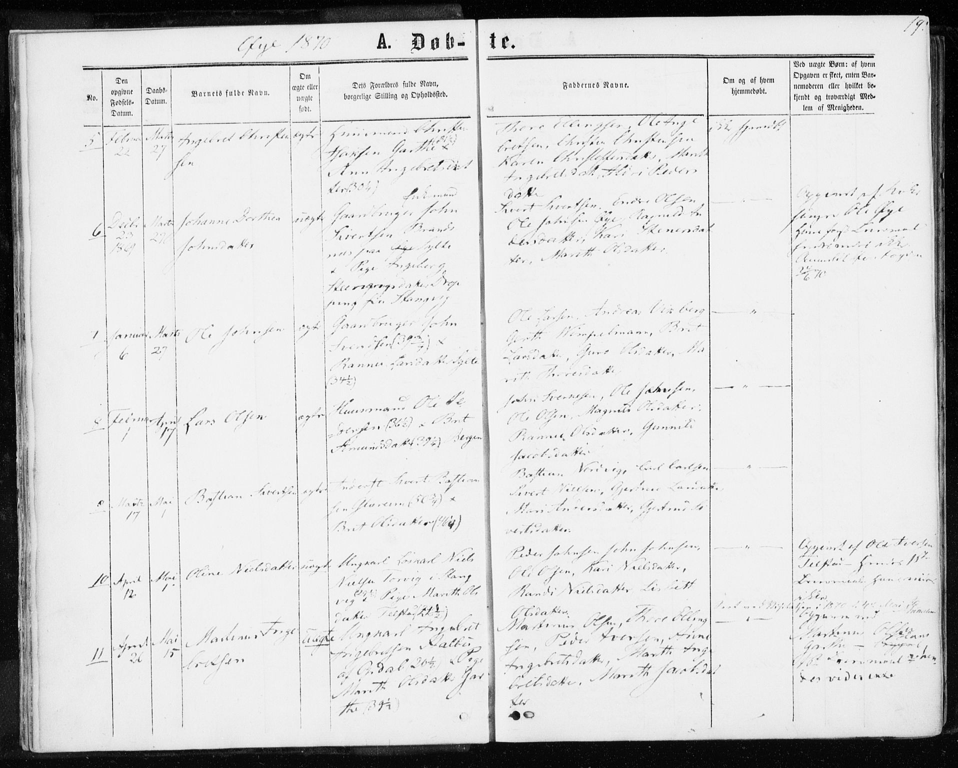 Ministerialprotokoller, klokkerbøker og fødselsregistre - Møre og Romsdal, AV/SAT-A-1454/595/L1045: Ministerialbok nr. 595A07, 1863-1873, s. 19