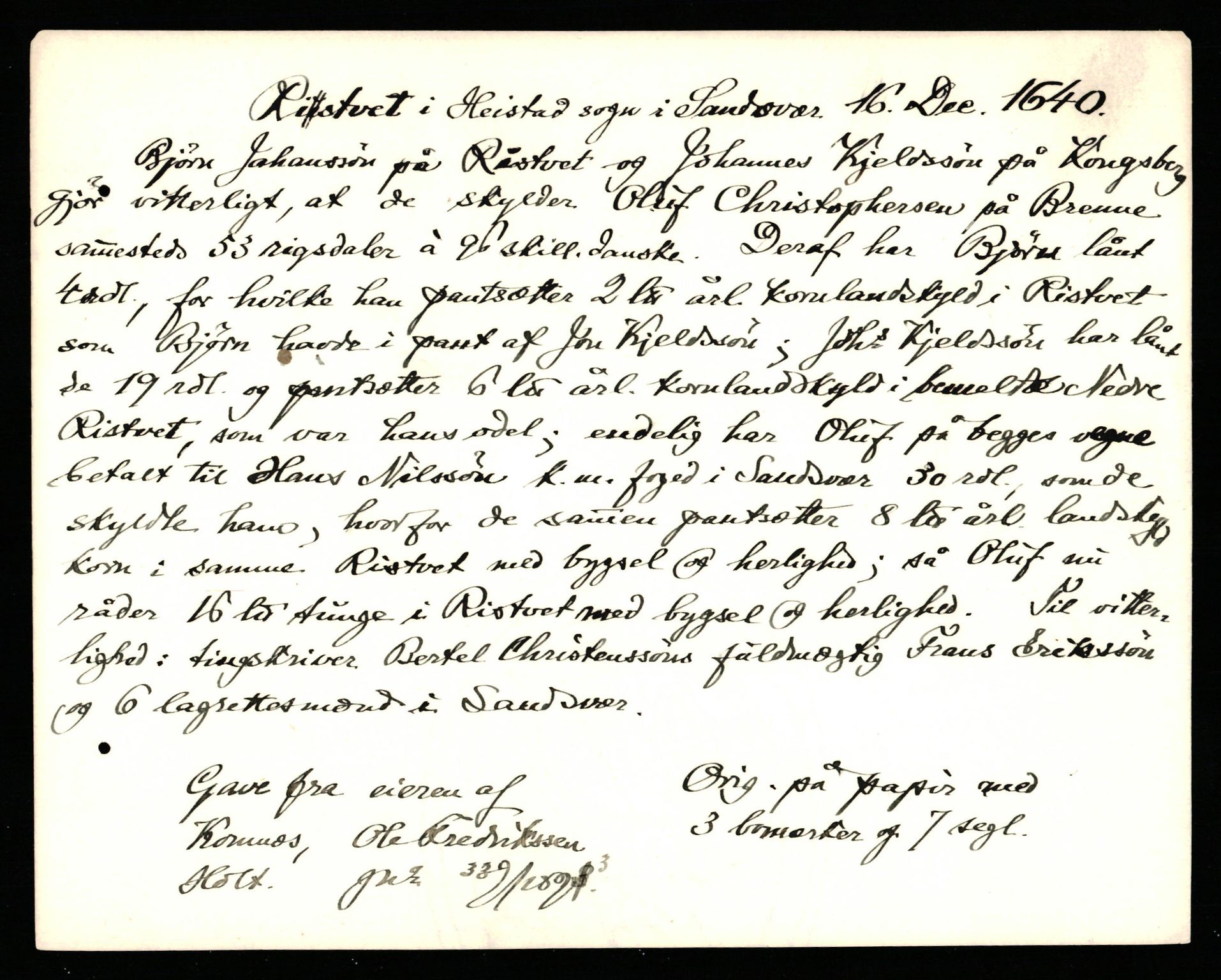 Riksarkivets diplomsamling, AV/RA-EA-5965/F35/F35b/L0008: Riksarkivets diplomer, seddelregister, 1635-1646, s. 397