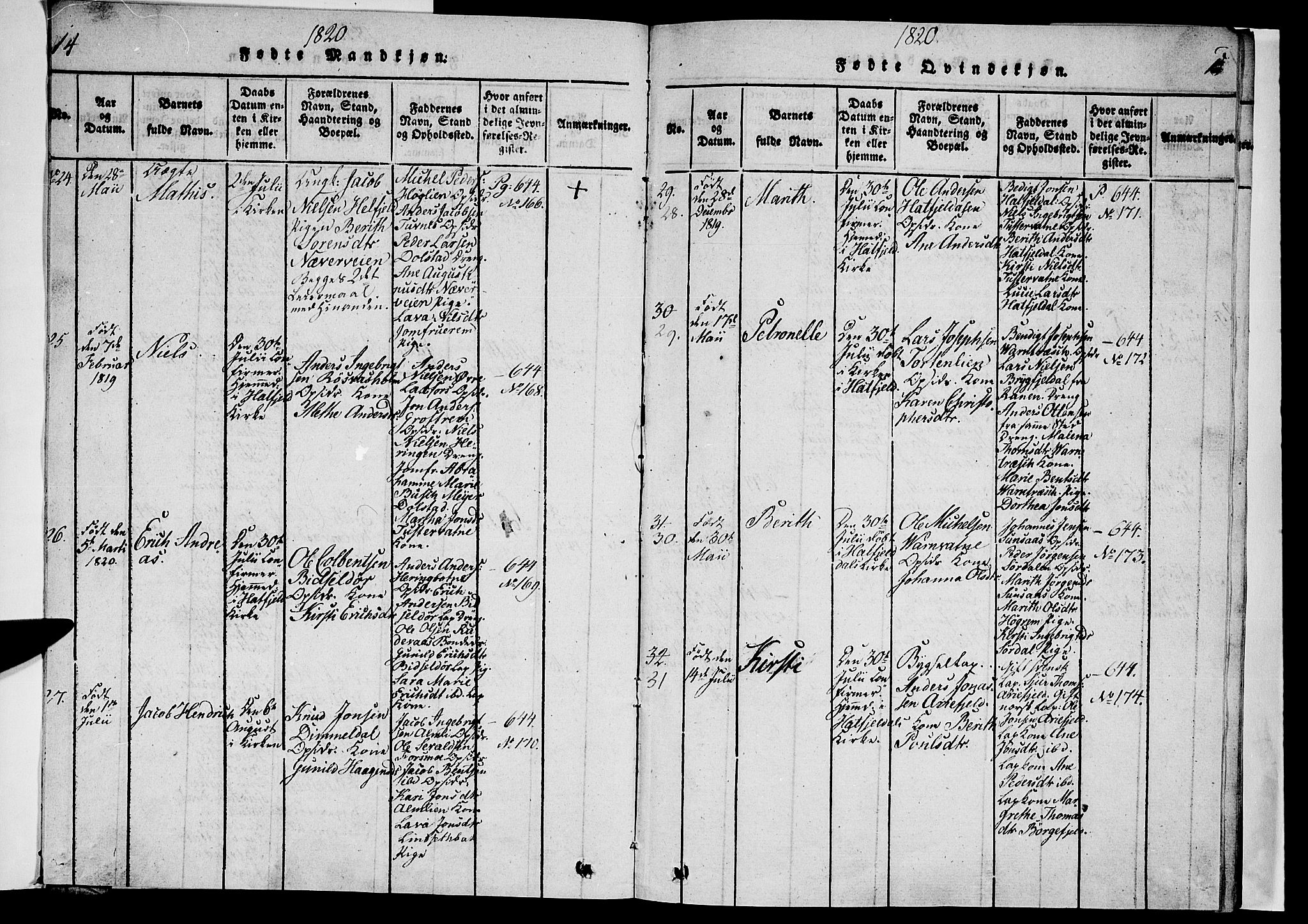 Ministerialprotokoller, klokkerbøker og fødselsregistre - Nordland, AV/SAT-A-1459/820/L0288: Ministerialbok nr. 820A09, 1820-1825, s. 14-15