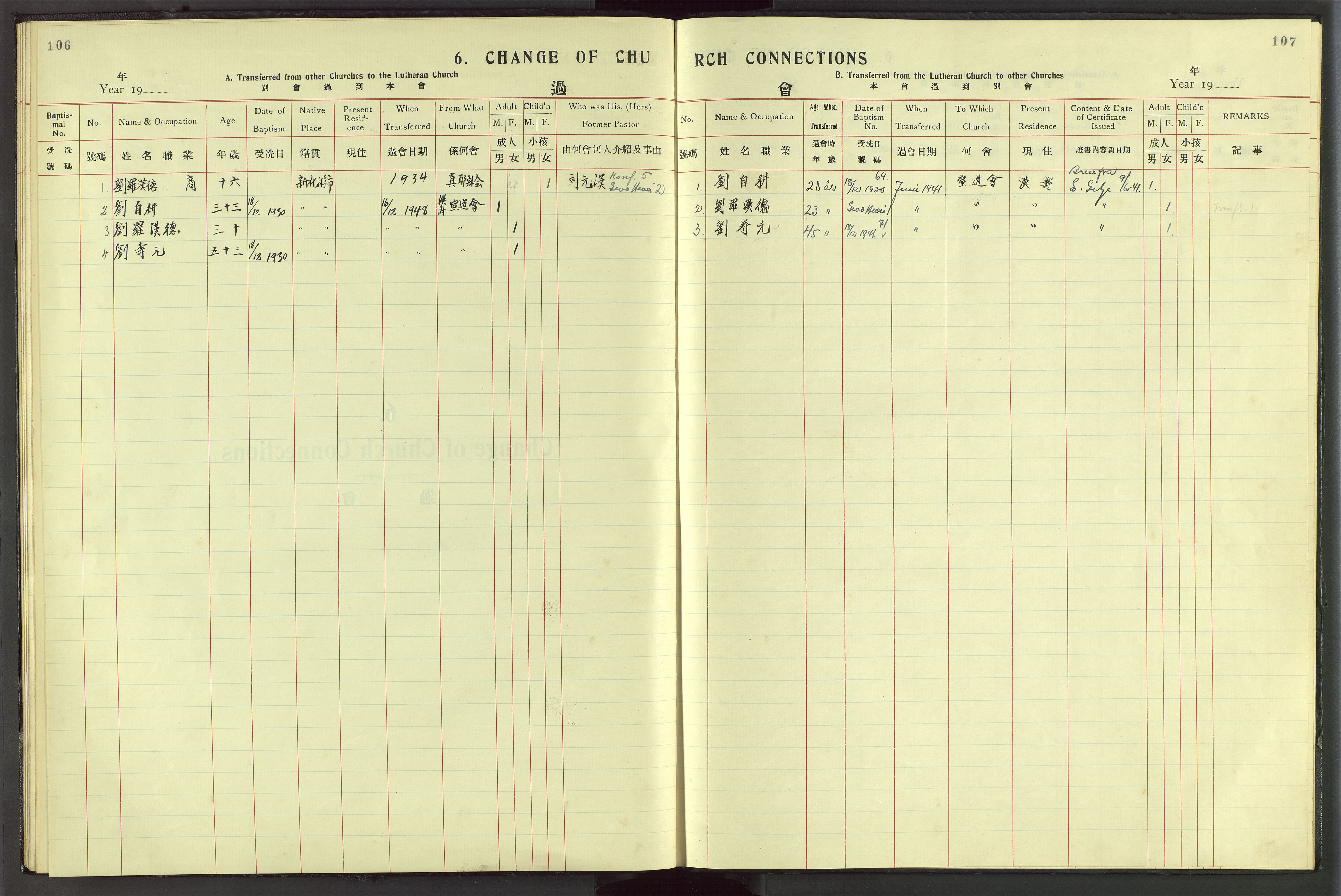 Det Norske Misjonsselskap - utland - Kina (Hunan), VID/MA-A-1065/Dm/L0057: Ministerialbok nr. 95, 1915-1939, s. 106-107