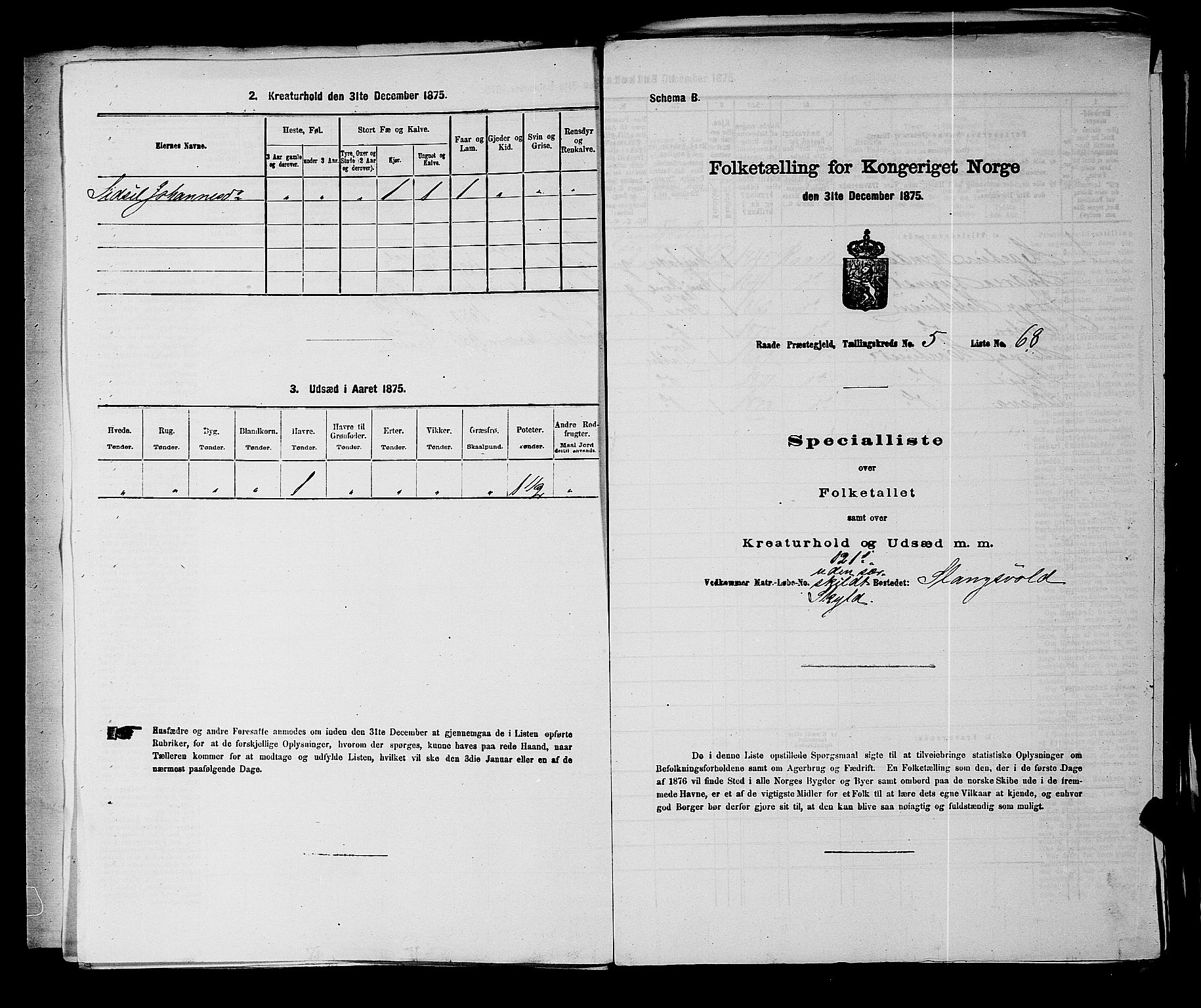 RA, Folketelling 1875 for 0135P Råde prestegjeld, 1875, s. 987