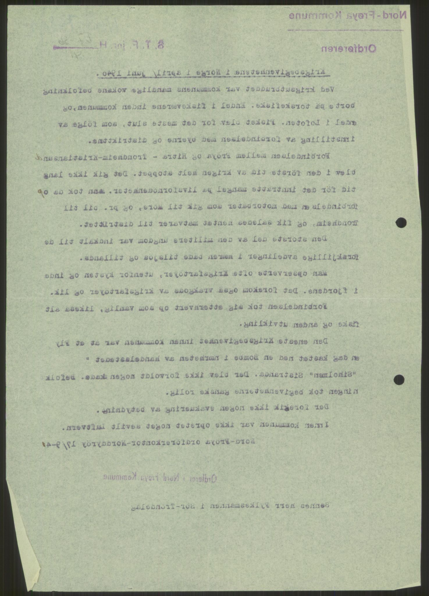 Forsvaret, Forsvarets krigshistoriske avdeling, RA/RAFA-2017/Y/Ya/L0016: II-C-11-31 - Fylkesmenn.  Rapporter om krigsbegivenhetene 1940., 1940, s. 46