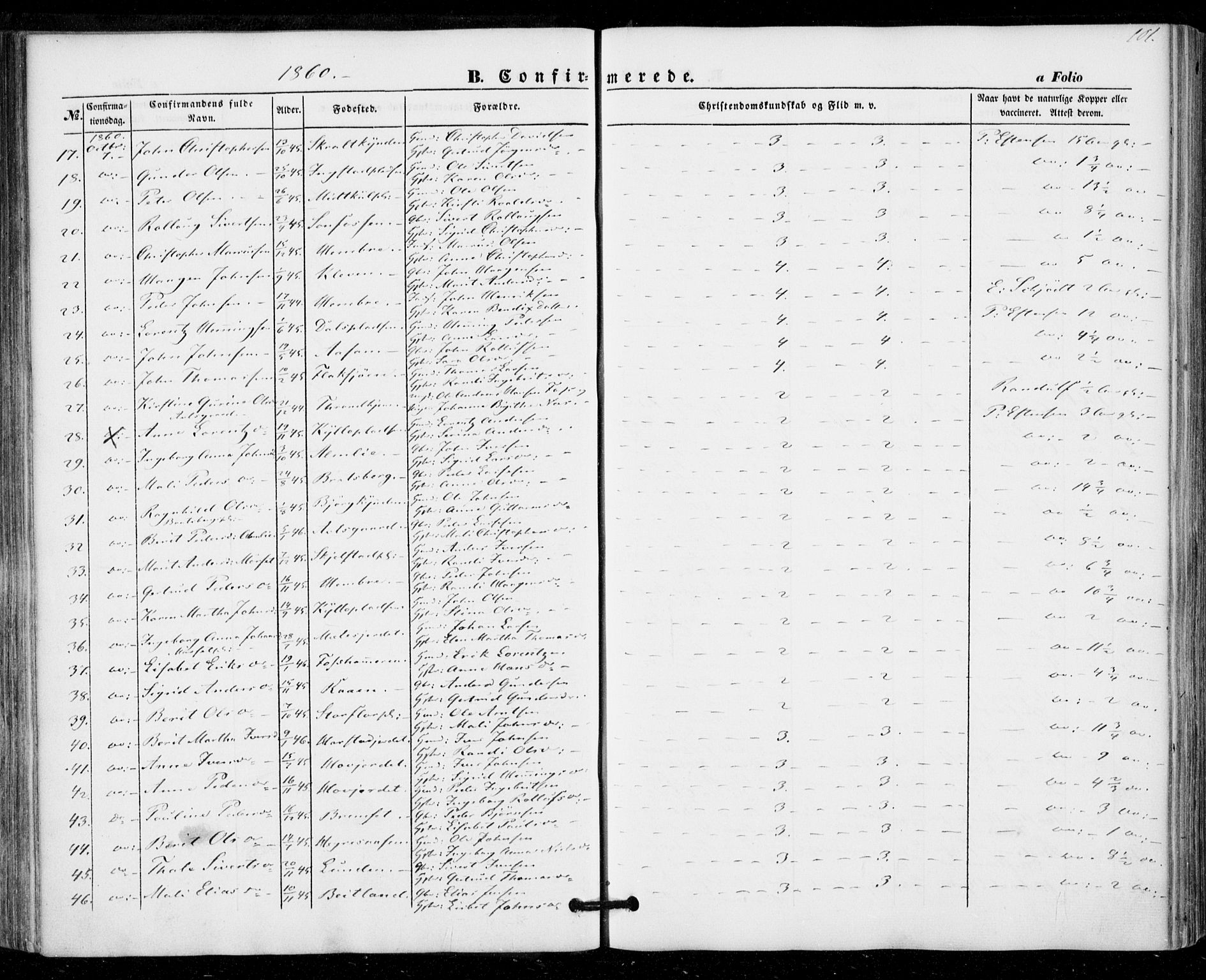 Ministerialprotokoller, klokkerbøker og fødselsregistre - Nord-Trøndelag, SAT/A-1458/703/L0028: Ministerialbok nr. 703A01, 1850-1862, s. 101