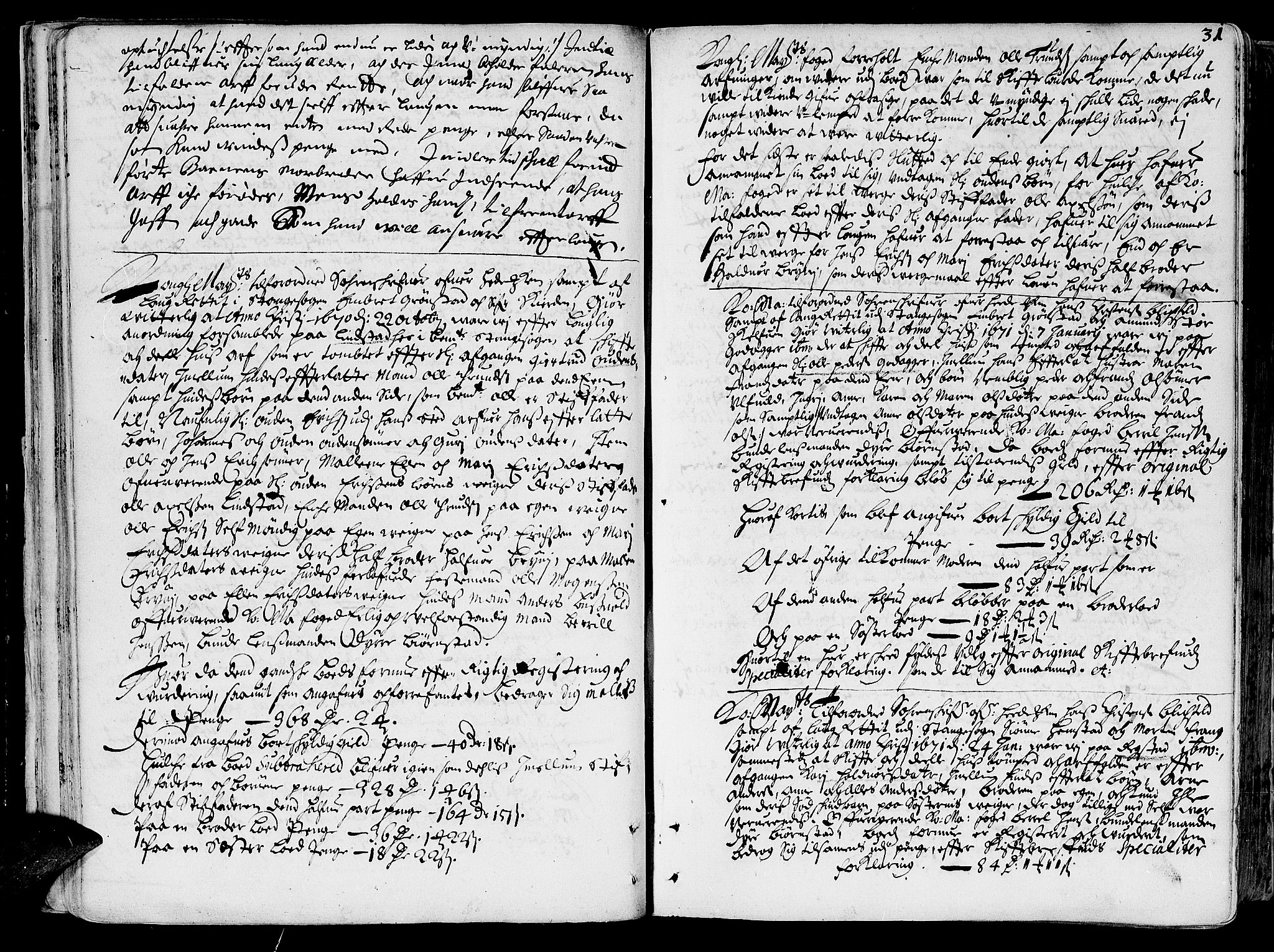 Hedemarken sorenskriveri, SAH/TING-034/J/Ja/L0001: Skifteprotokoll, 1662-1673, s. 30b-31a
