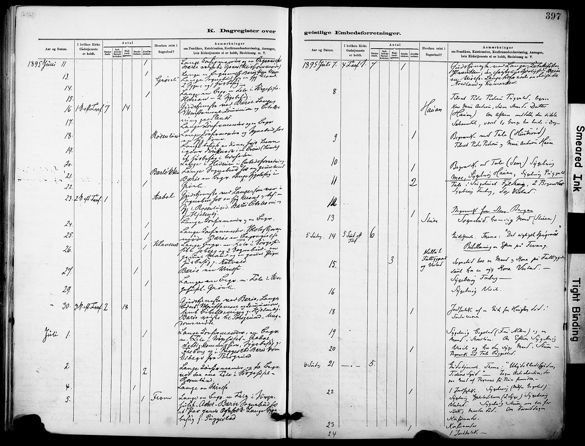 Sandar kirkebøker, AV/SAKO-A-243/F/Fa/L0013: Ministerialbok nr. 13, 1883-1895, s. 397