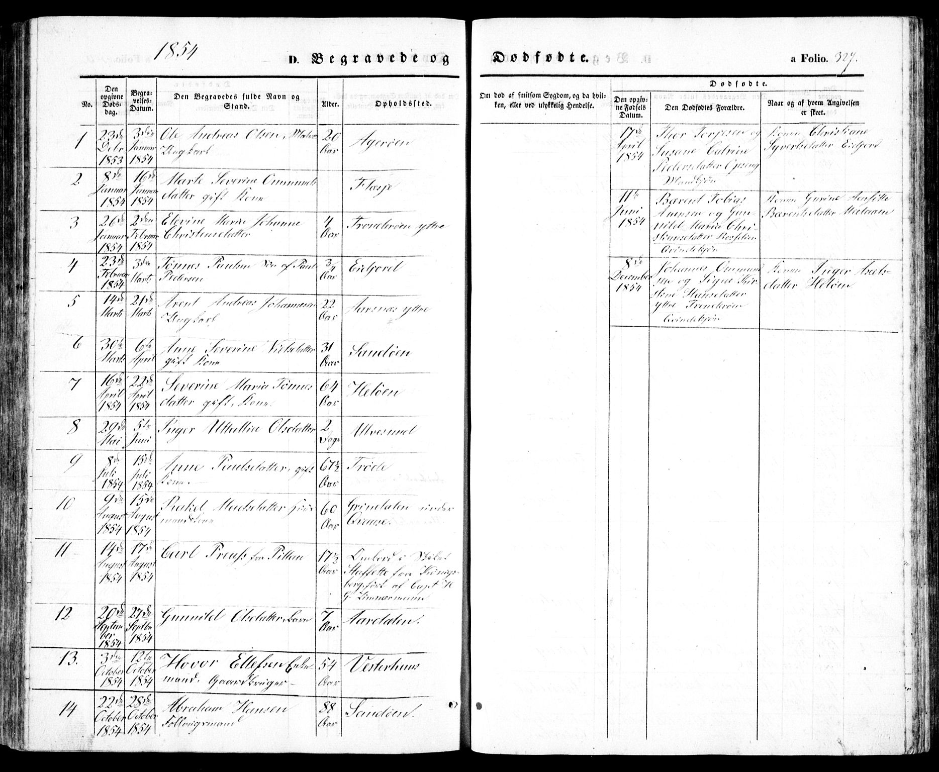 Høvåg sokneprestkontor, SAK/1111-0025/F/Fb/L0002: Klokkerbok nr. B 2, 1847-1869, s. 327