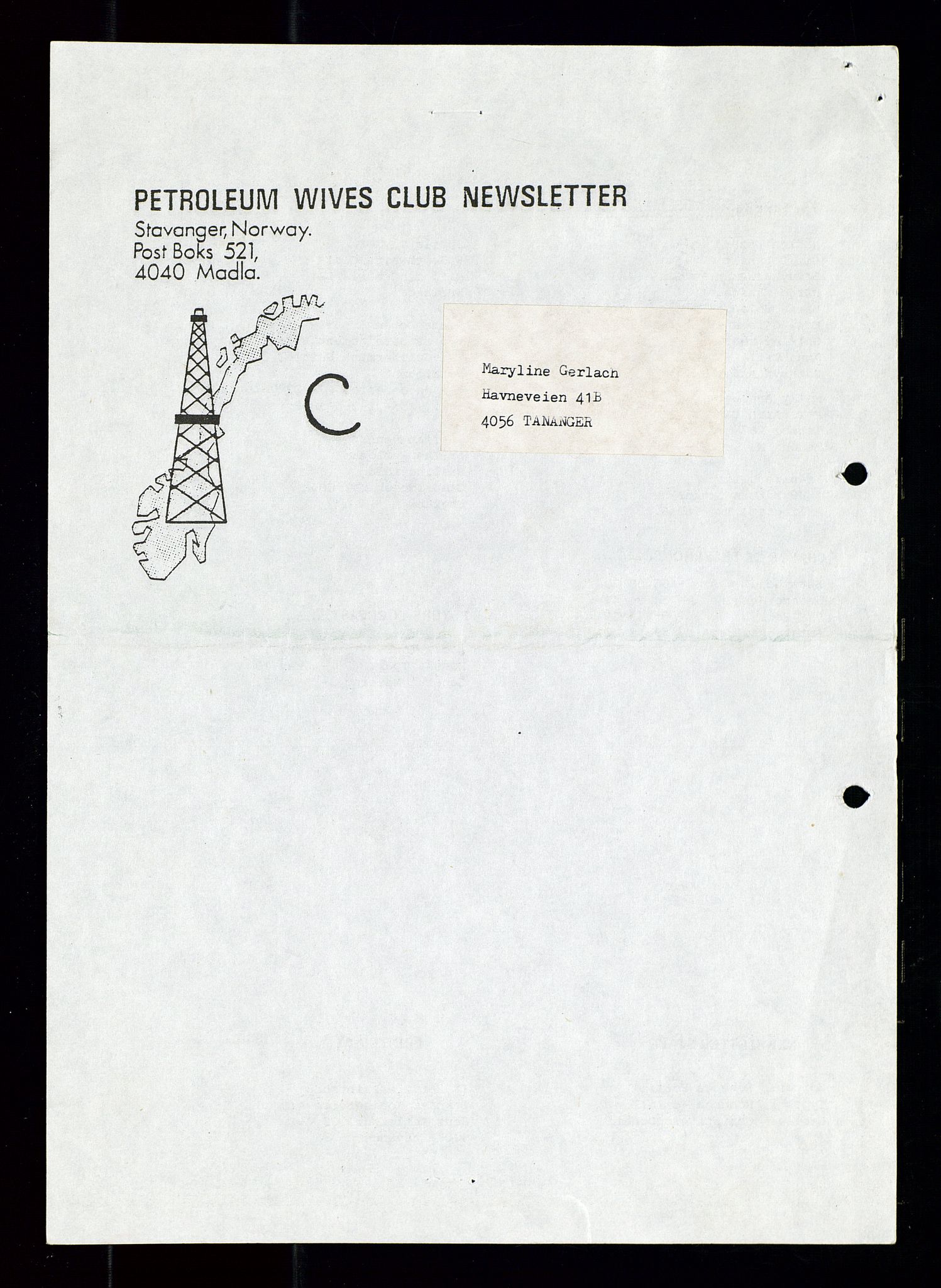 PA 1547 - Petroleum Wives Club, SAST/A-101974/X/Xa/L0002: Newsletter, 1979-1987