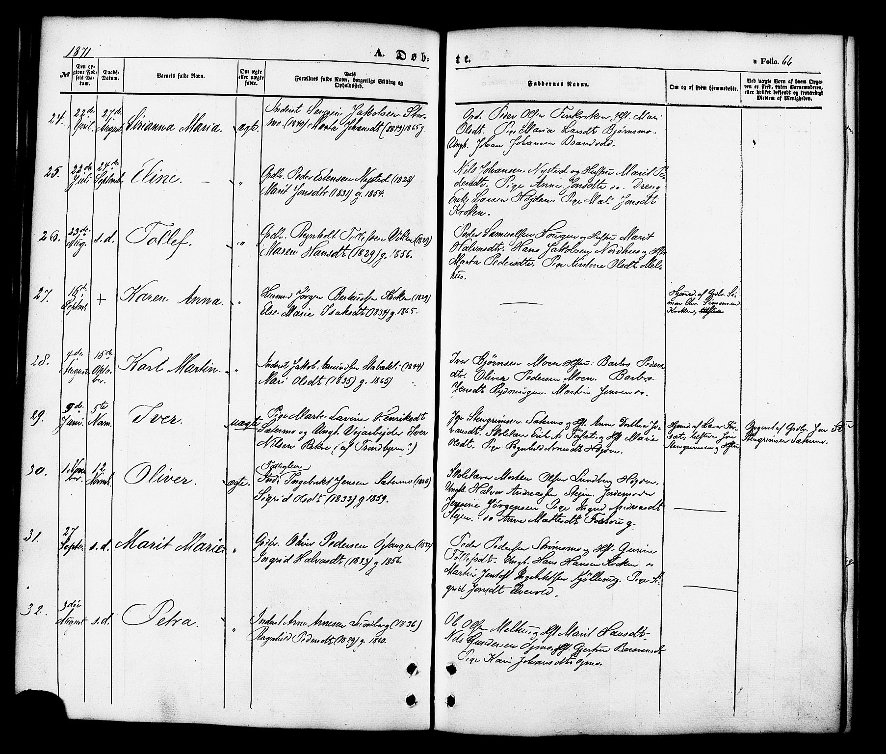 Målselv sokneprestembete, AV/SATØ-S-1311/G/Ga/Gaa/L0008kirke: Ministerialbok nr. 8, 1851-1877, s. 66