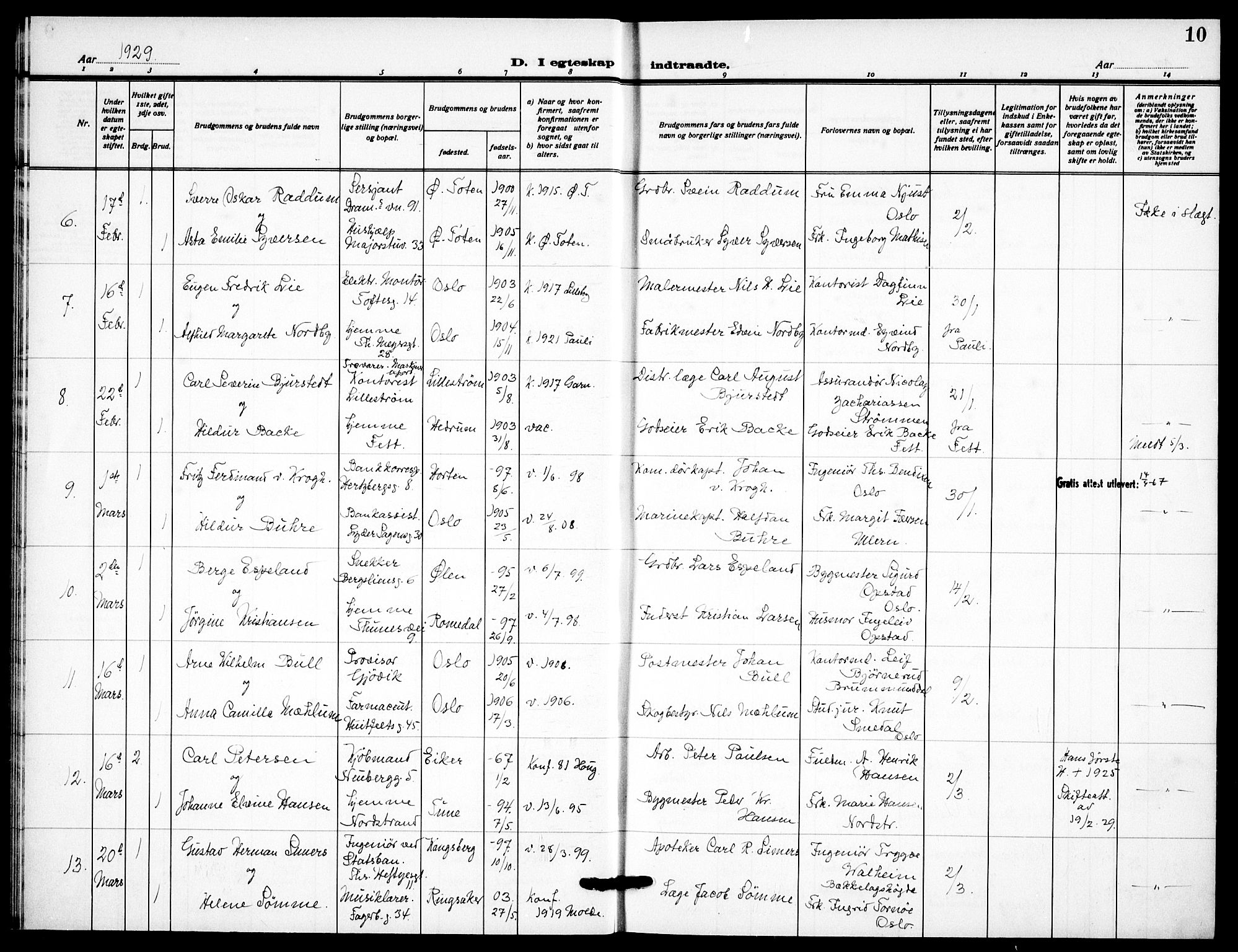 Garnisonsmenigheten Kirkebøker, AV/SAO-A-10846/F/Fa/L0019: Ministerialbok nr. 19, 1928-1938, s. 10