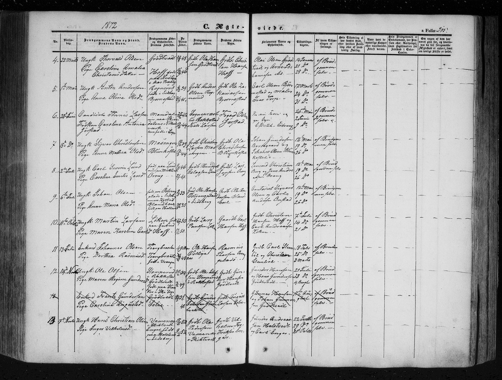 Askim prestekontor Kirkebøker, AV/SAO-A-10900/F/Fa/L0005: Ministerialbok nr. 5, 1847-1879, s. 215