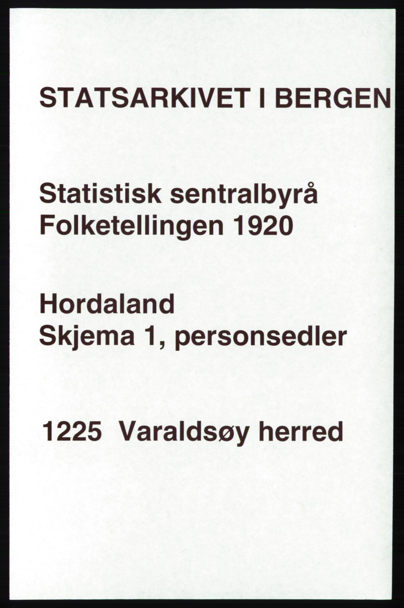 SAB, Folketelling 1920 for 1225 Varaldsøy herred, 1920, s. 597