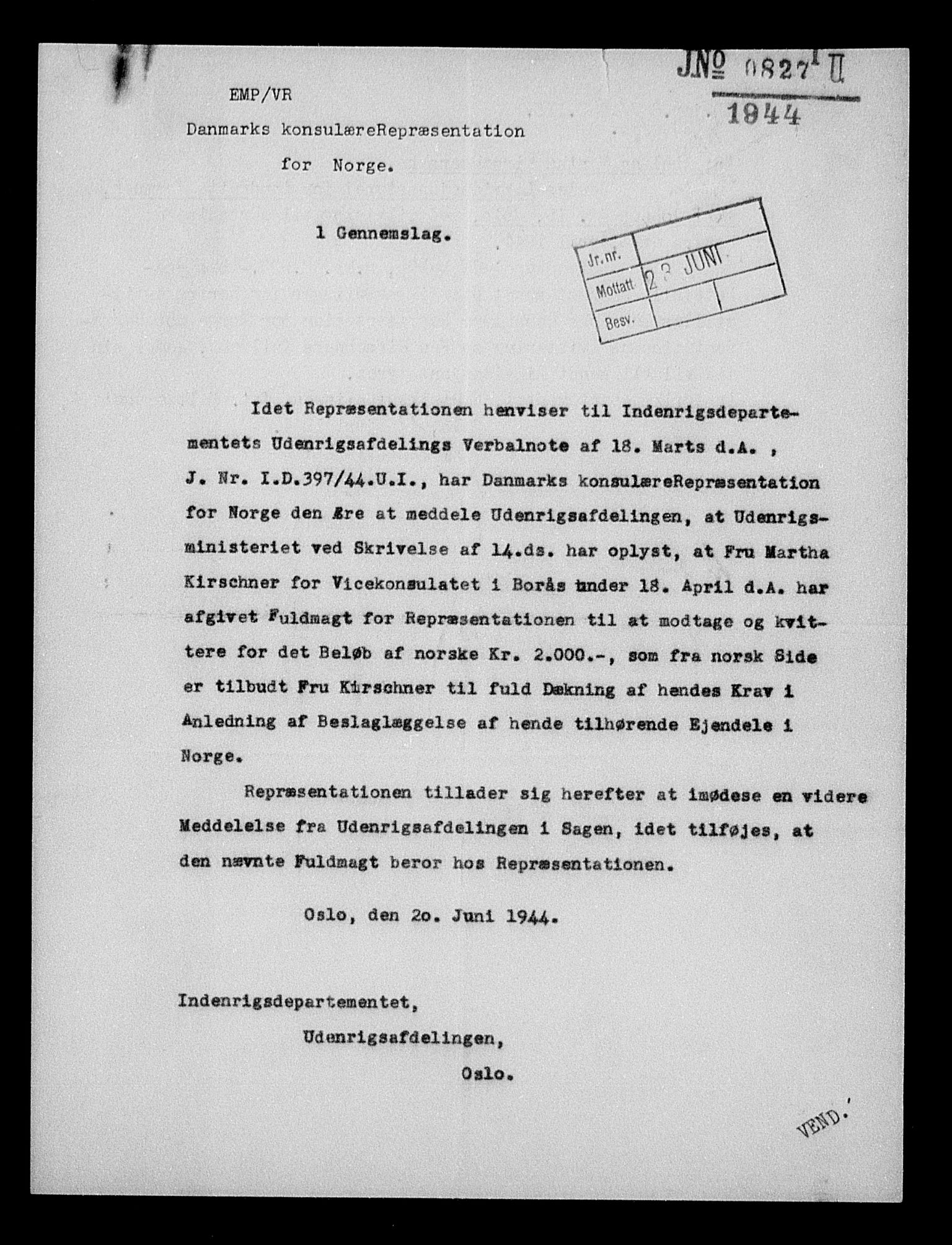 Justisdepartementet, Tilbakeføringskontoret for inndratte formuer, AV/RA-S-1564/H/Hc/Hcc/L0951: --, 1945-1947, s. 334