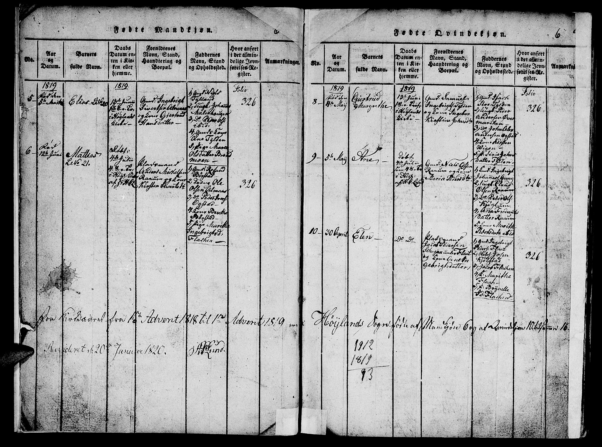 Ministerialprotokoller, klokkerbøker og fødselsregistre - Nord-Trøndelag, SAT/A-1458/765/L0562: Klokkerbok nr. 765C01, 1817-1851, s. 6