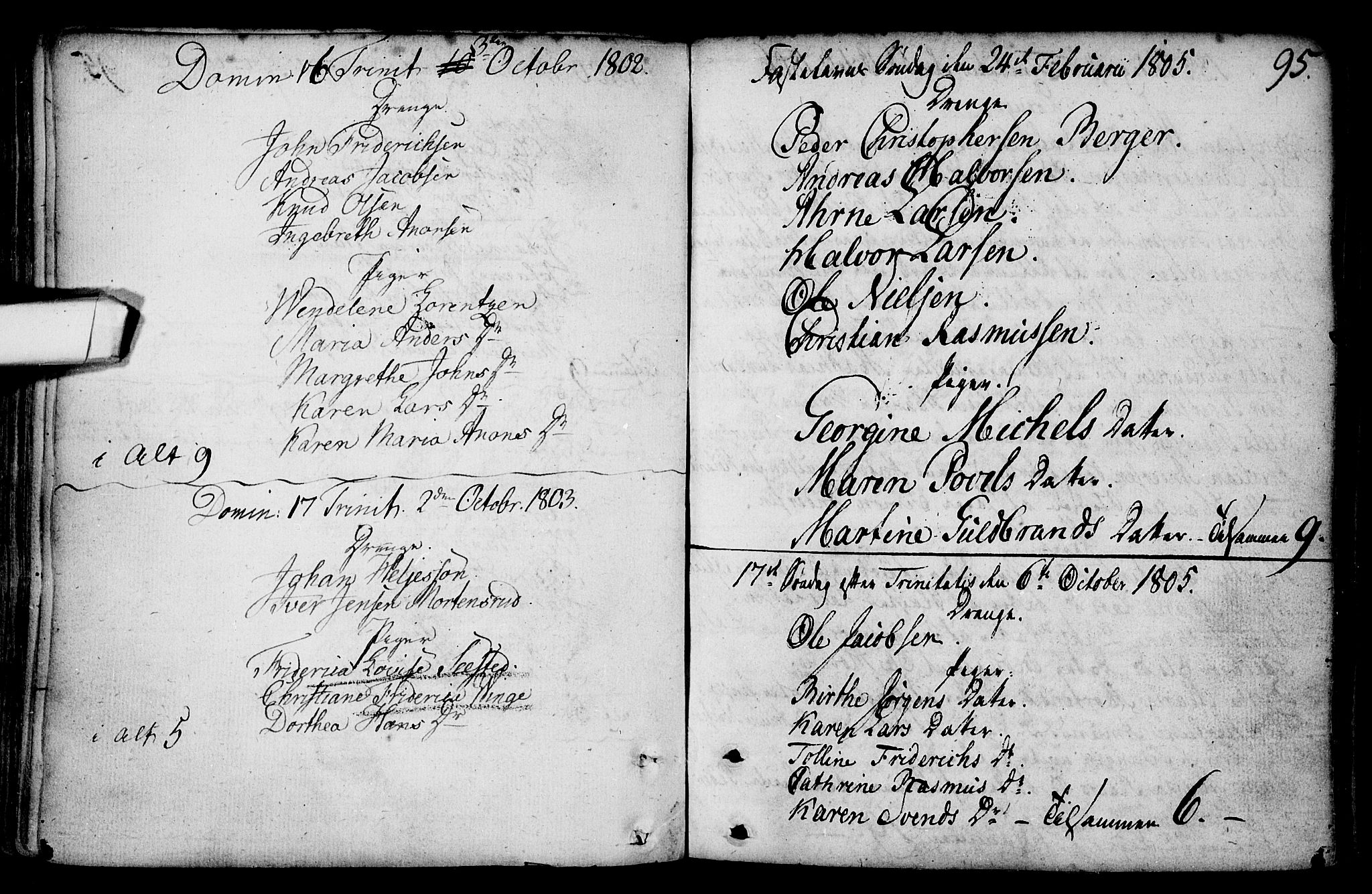 Gamlebyen prestekontor Kirkebøker, AV/SAO-A-10884/F/Fa/L0001: Ministerialbok nr. 1, 1734-1818, s. 95
