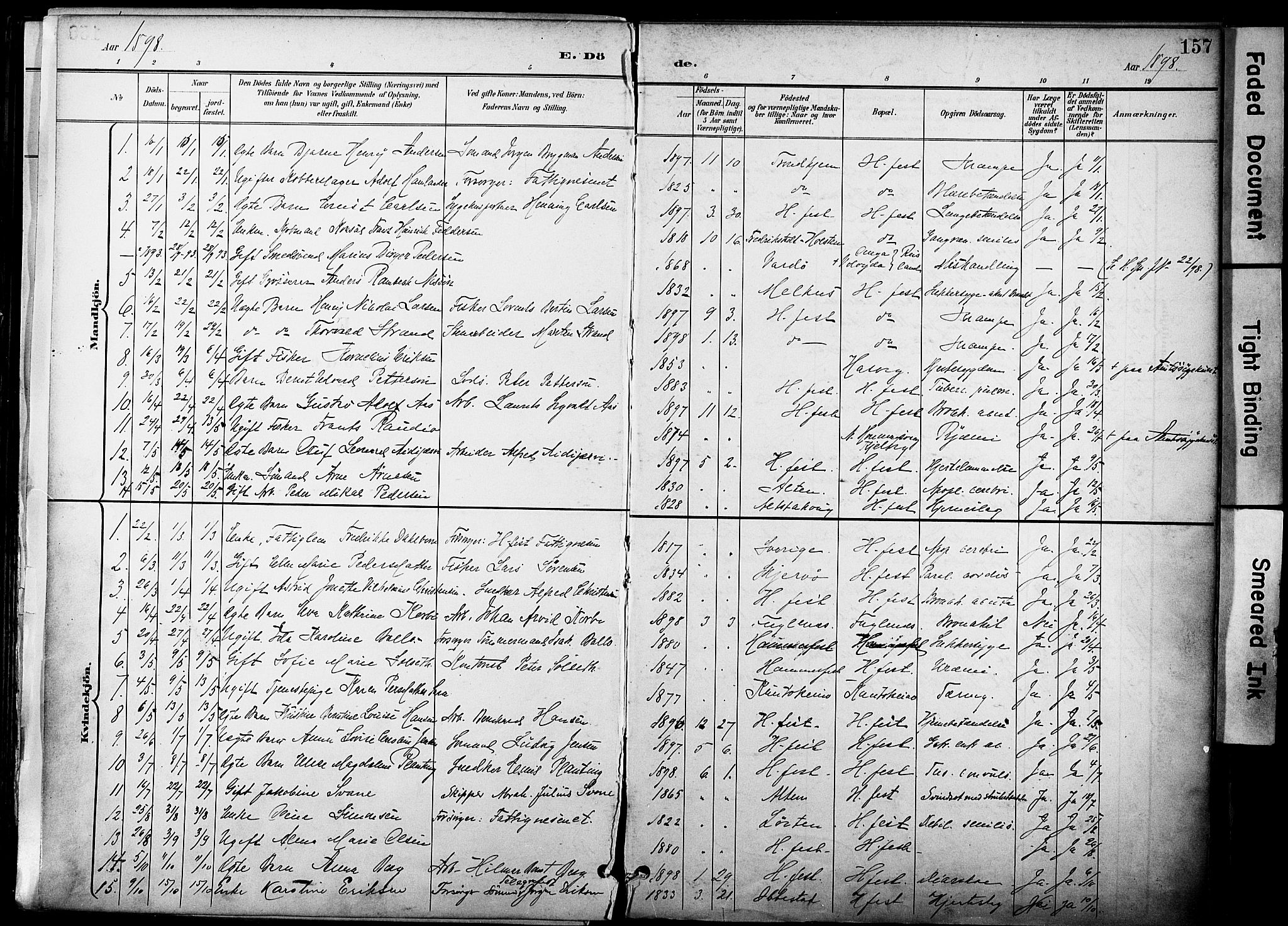 Hammerfest sokneprestkontor, AV/SATØ-S-1347/H/Ha/L0010.kirke: Ministerialbok nr. 10, 1898-1905, s. 157