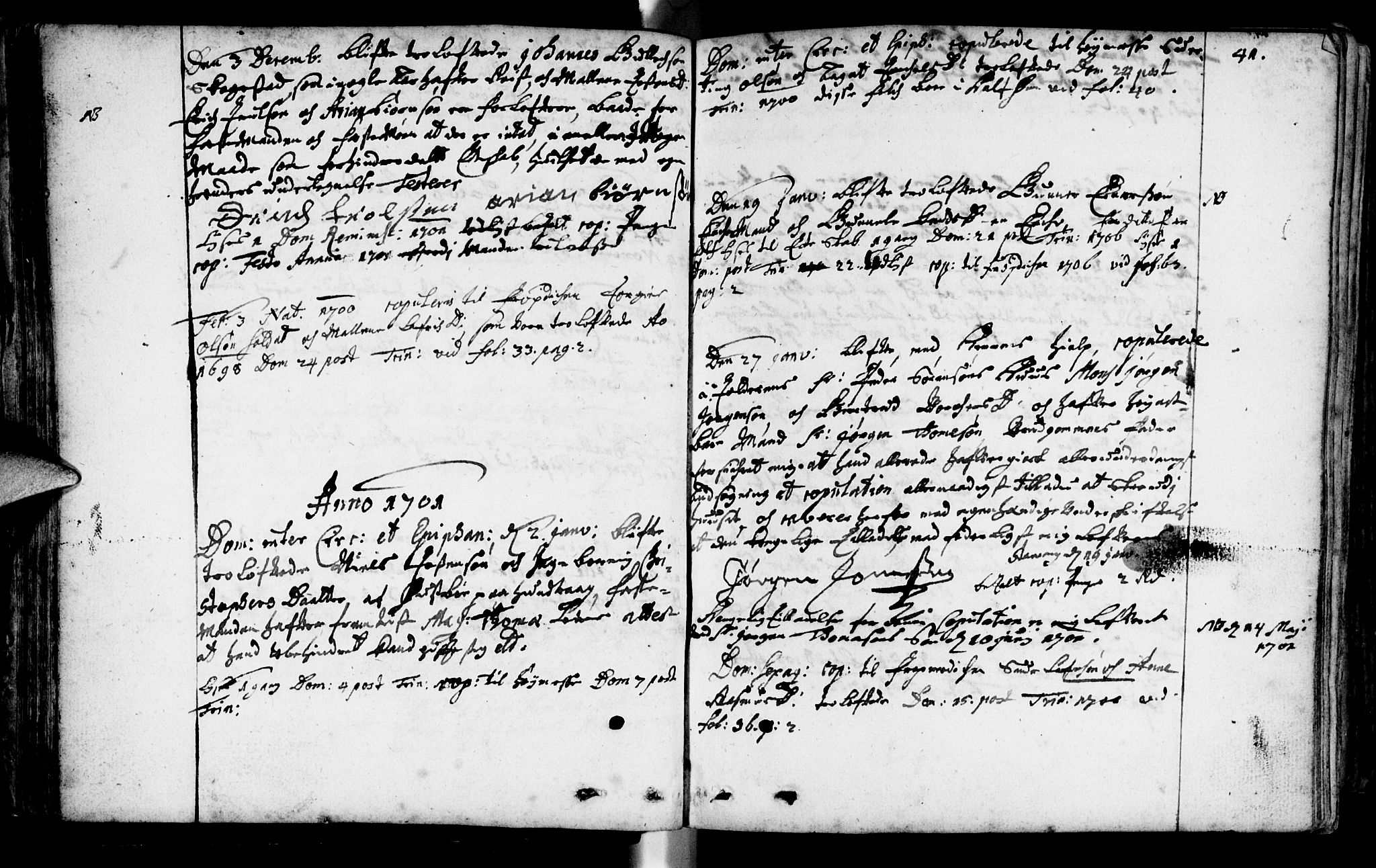 Domkirken sokneprestkontor, AV/SAST-A-101812/001/30/30BA/L0001: Ministerialbok nr. A 1 /1, 1688-1727, s. 41