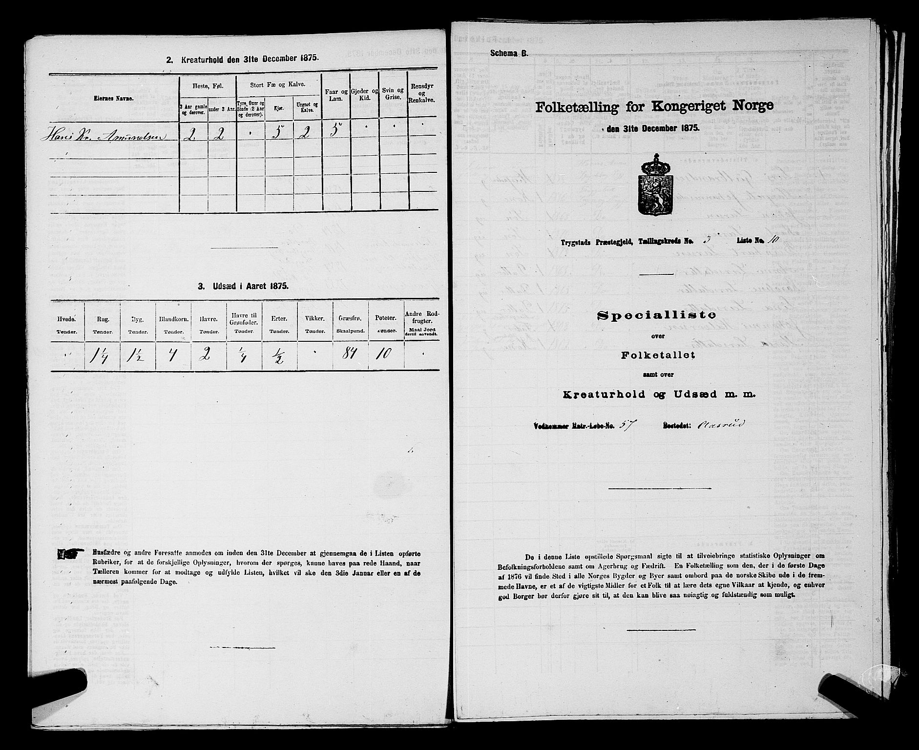 RA, Folketelling 1875 for 0122P Trøgstad prestegjeld, 1875, s. 297