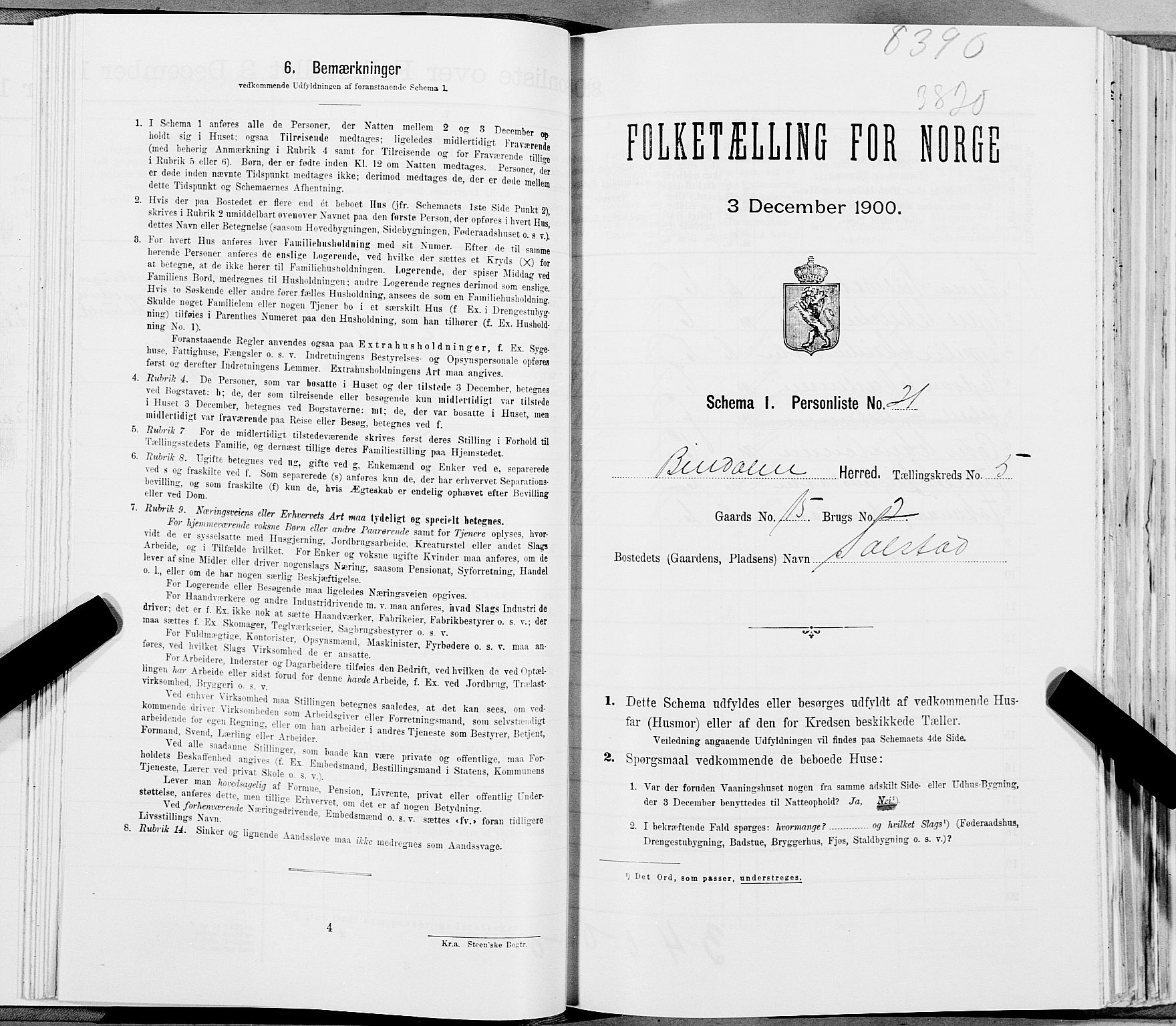SAT, Folketelling 1900 for 1811 Bindal herred, 1900, s. 801