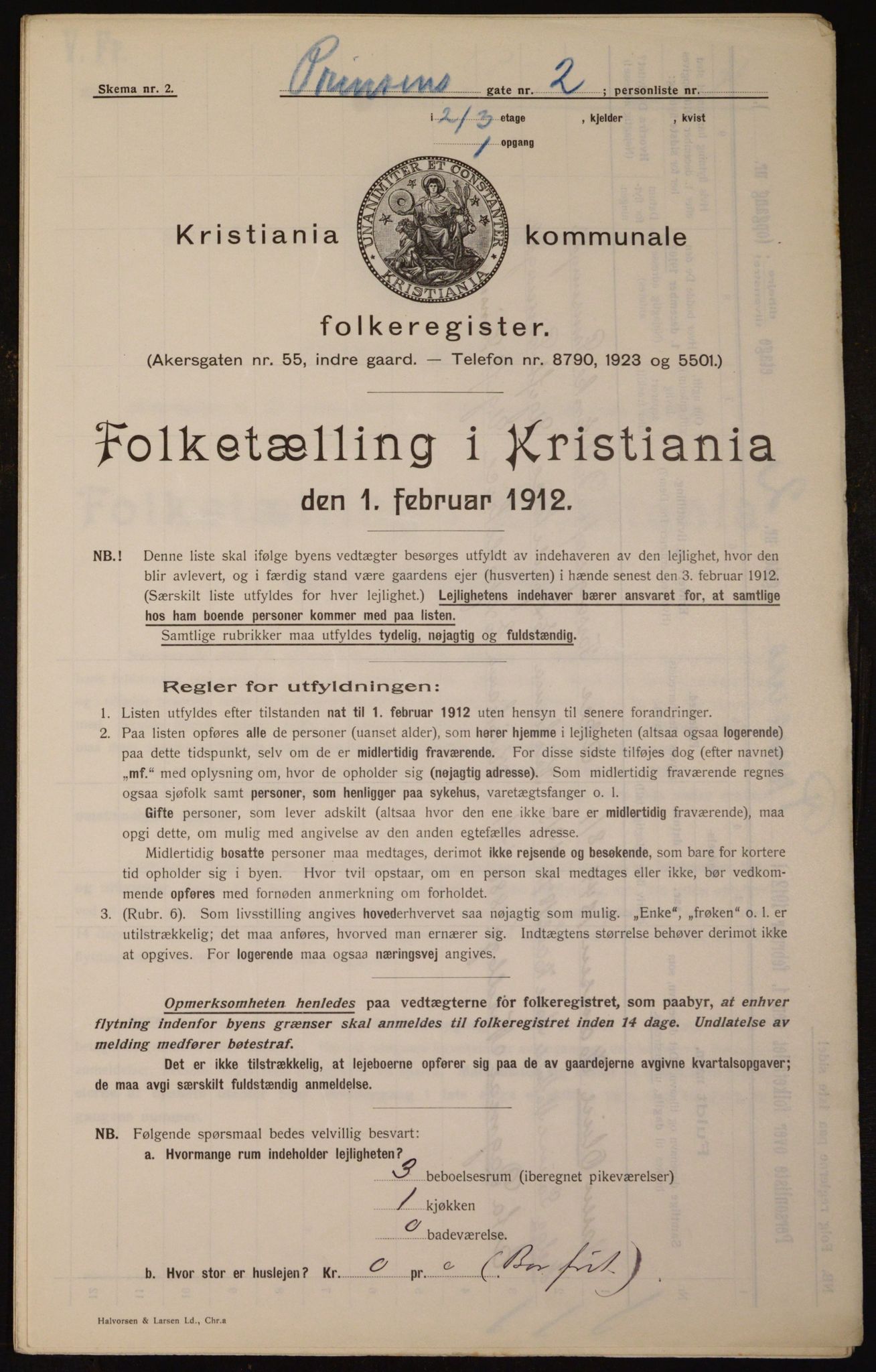 OBA, Kommunal folketelling 1.2.1912 for Kristiania, 1912, s. 81449