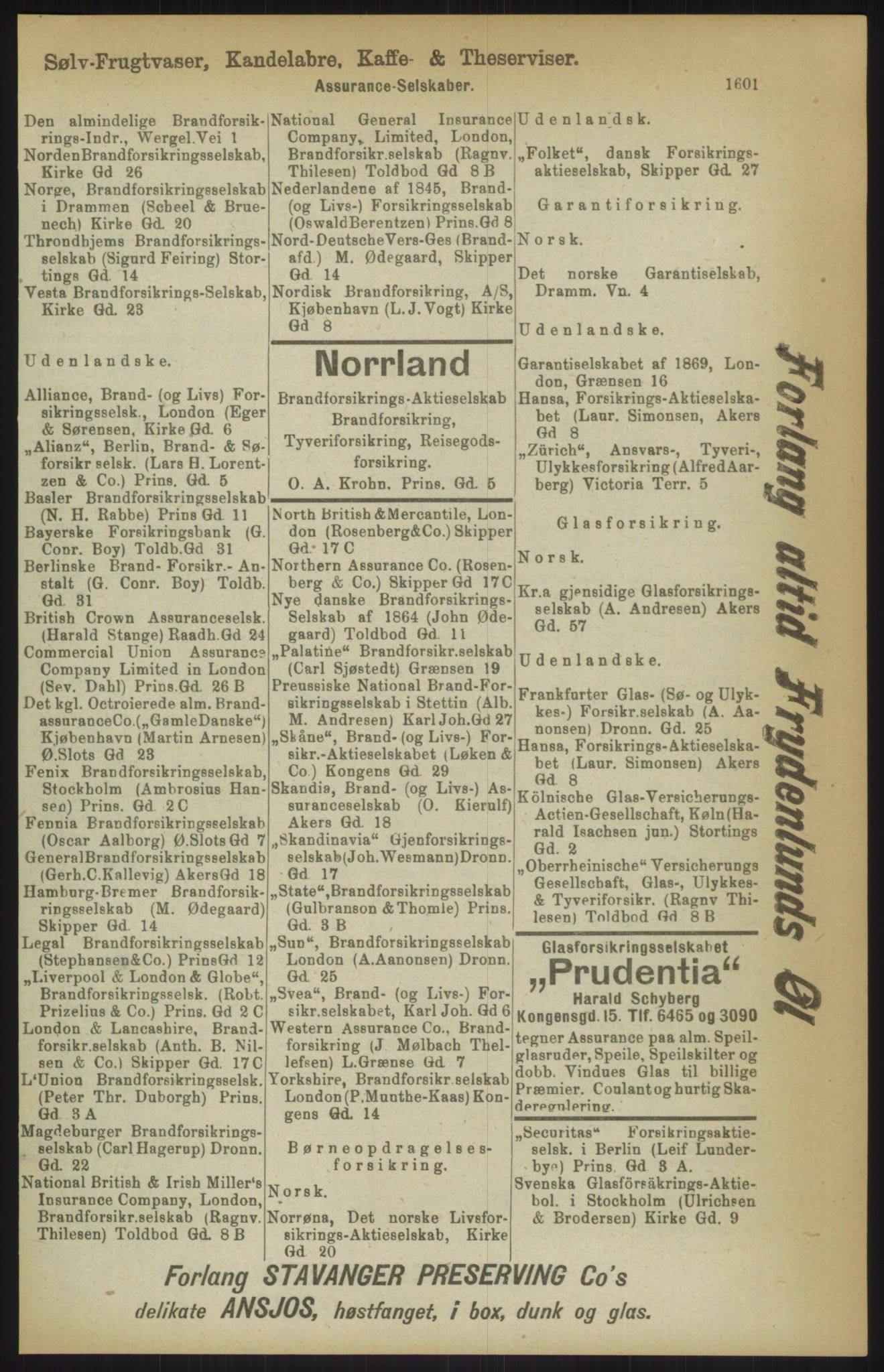 Kristiania/Oslo adressebok, PUBL/-, 1911, s. 1601