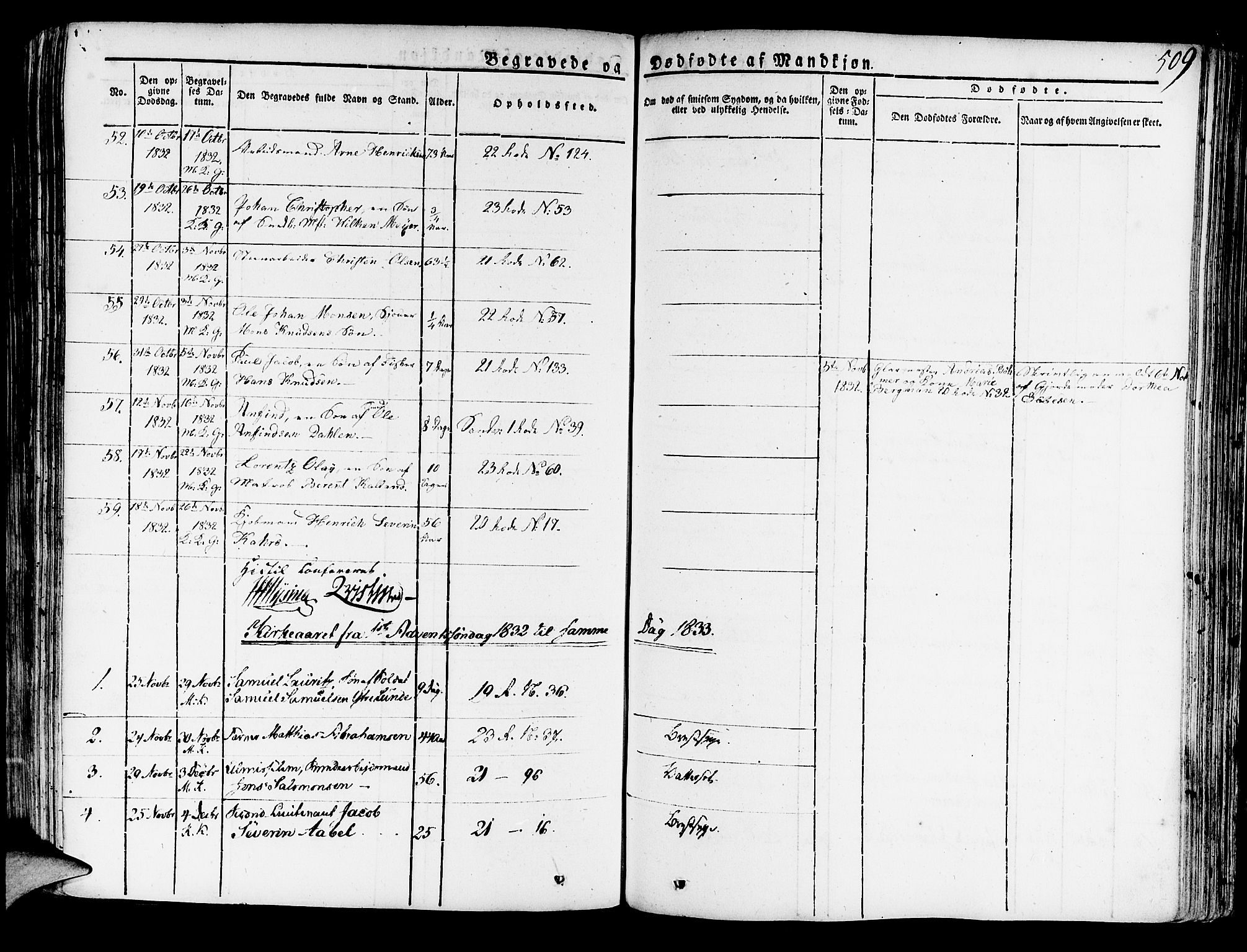 Korskirken sokneprestembete, AV/SAB-A-76101/H/Haa/L0014: Ministerialbok nr. A 14, 1823-1835, s. 509