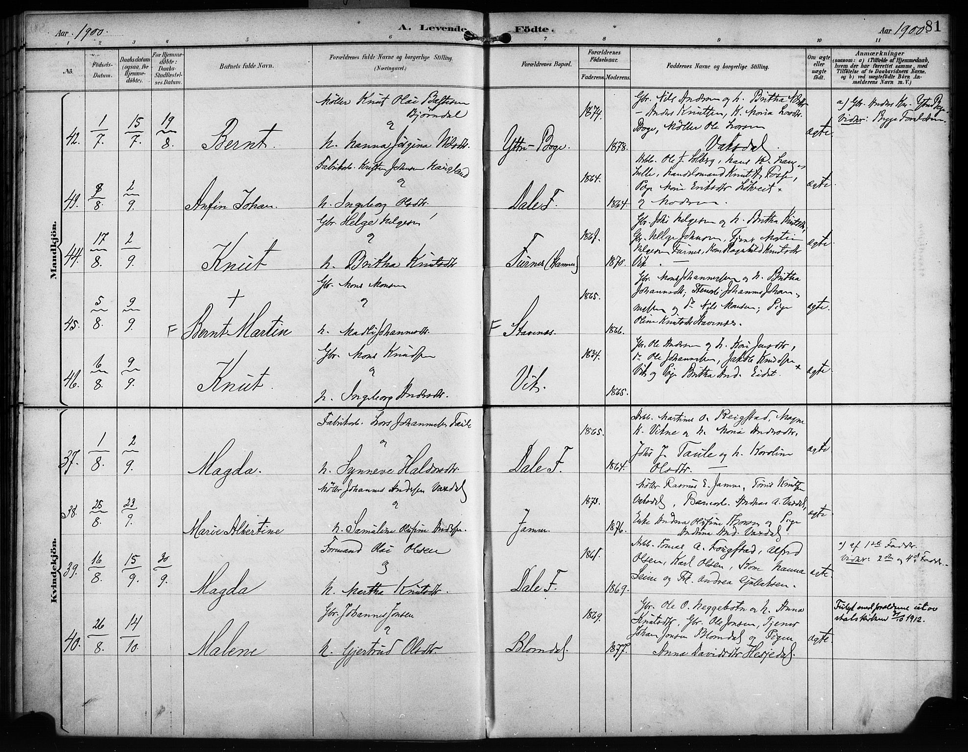 Bruvik Sokneprestembete, AV/SAB-A-74701/H/Haa: Ministerialbok nr. B 2, 1893-1903, s. 81