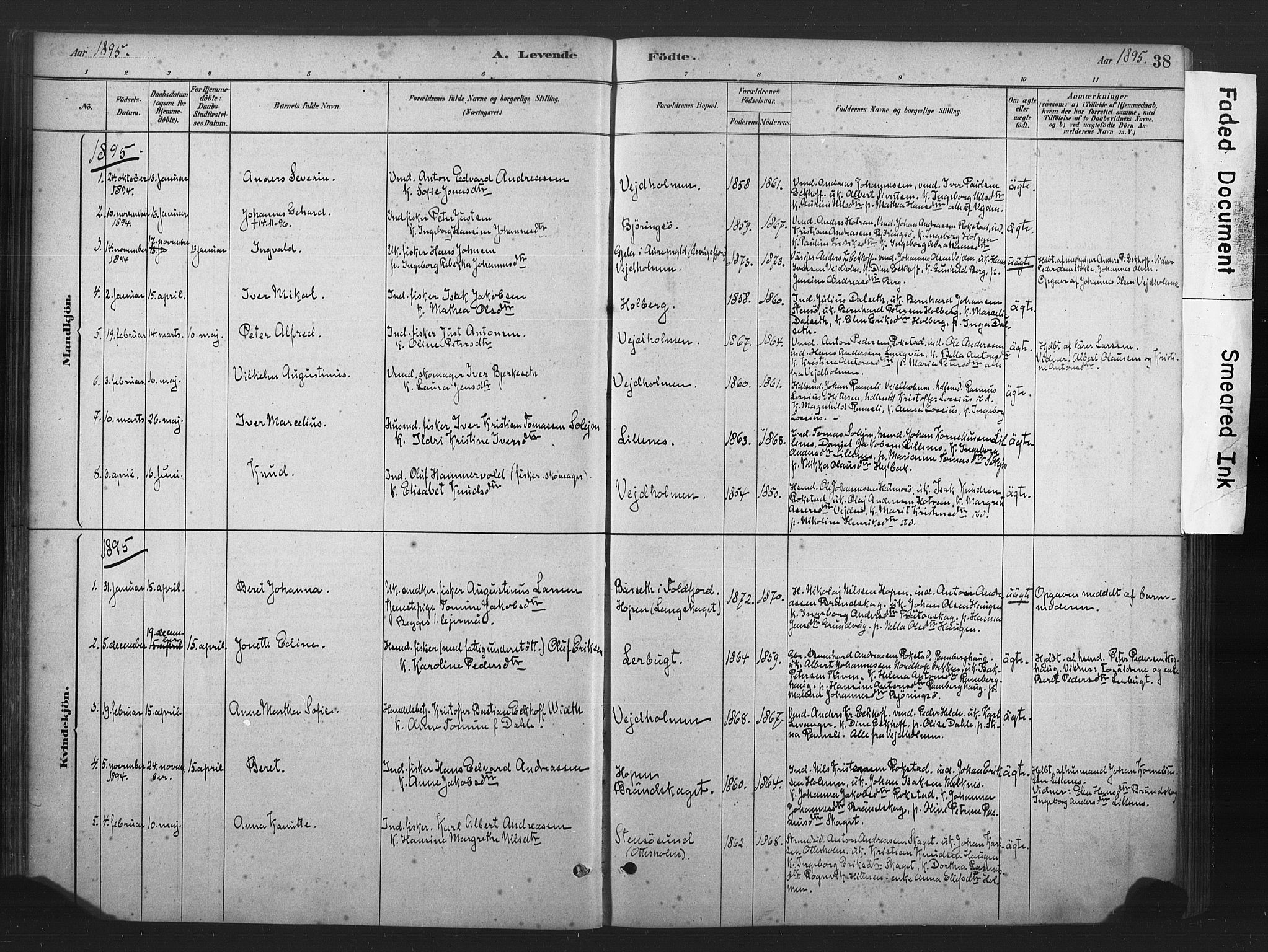 Ministerialprotokoller, klokkerbøker og fødselsregistre - Møre og Romsdal, AV/SAT-A-1454/583/L0954: Ministerialbok nr. 583A01, 1880-1906, s. 38