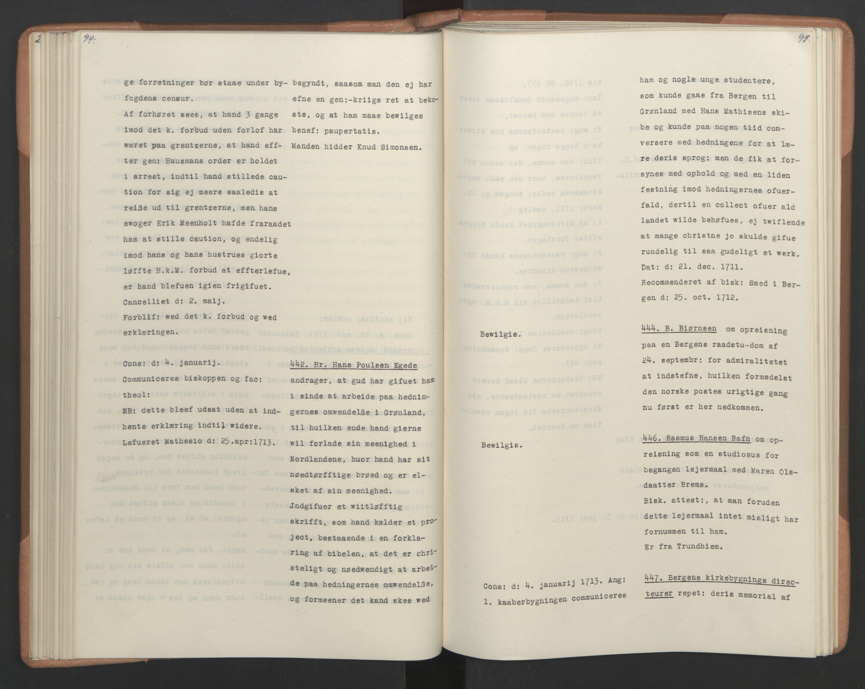 Avskriftsamlingen, RA/EA-4022/F/Fa/L0079: Supplikker, 1712-1713, s. 102