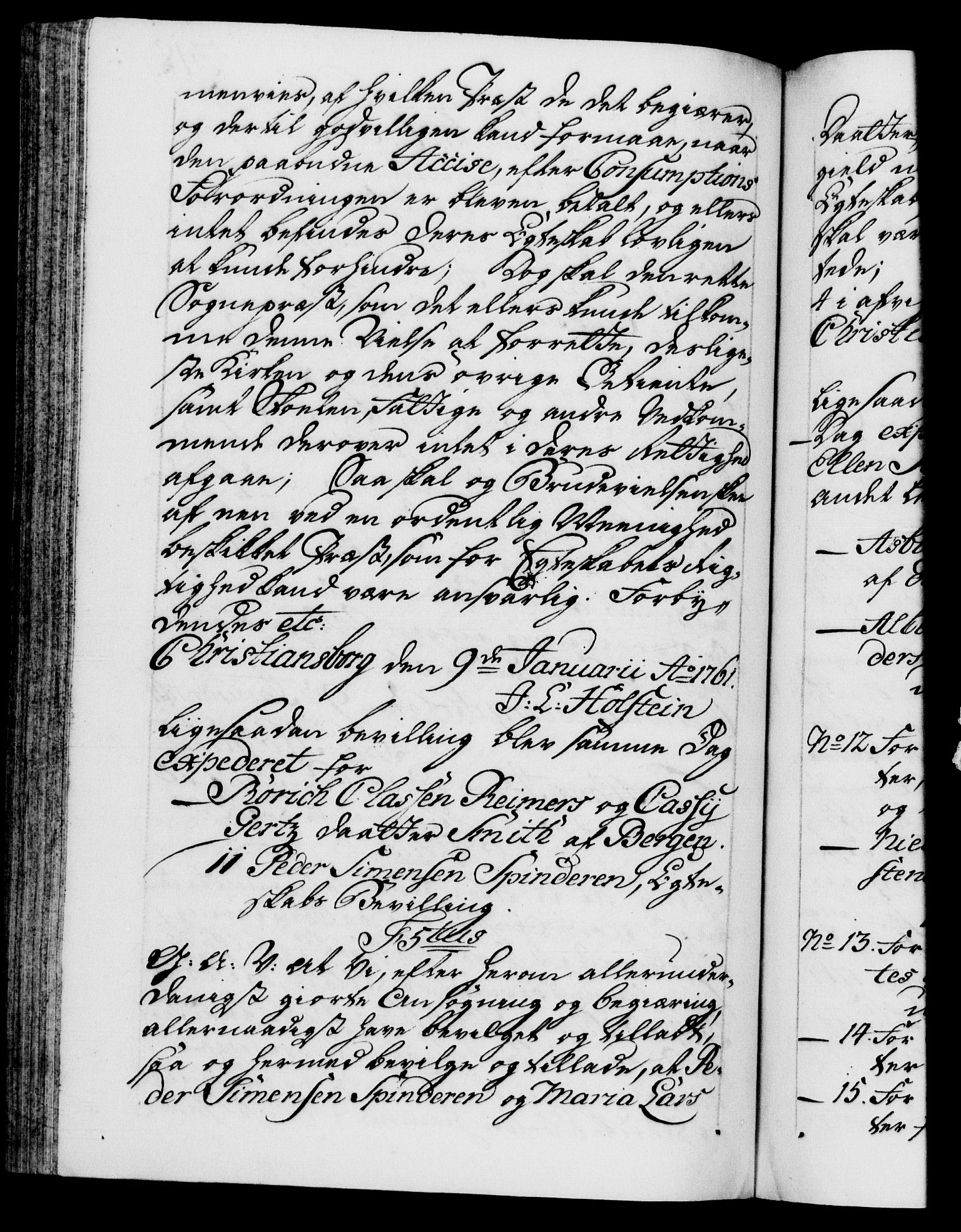 Danske Kanselli 1572-1799, AV/RA-EA-3023/F/Fc/Fca/Fcaa/L0041: Norske registre, 1760-1762, s. 318b