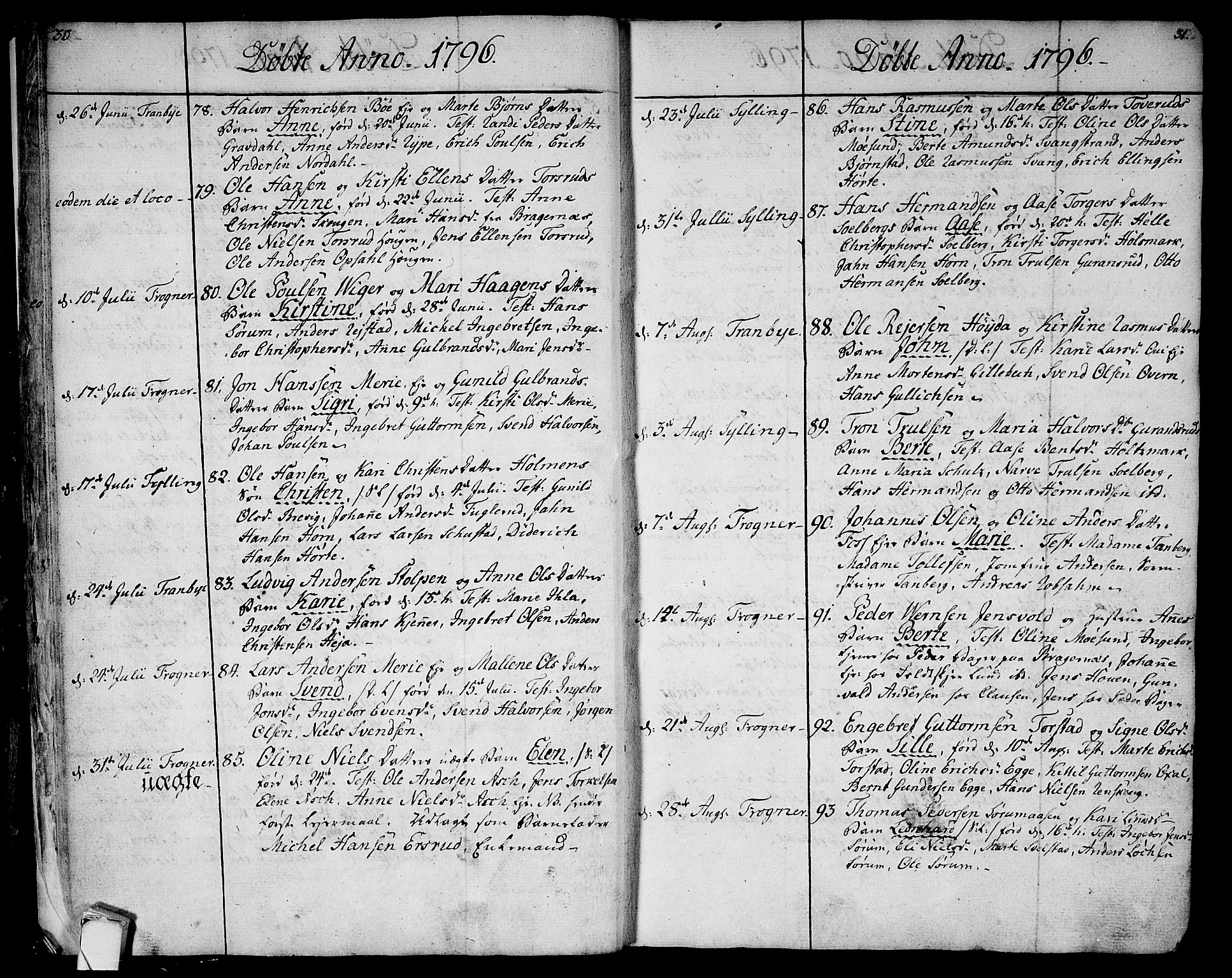 Lier kirkebøker, SAKO/A-230/F/Fa/L0007: Ministerialbok nr. I 7, 1794-1813, s. 30-31