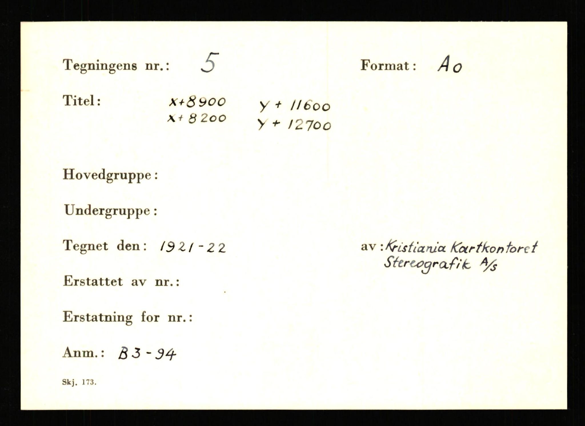 Kings Bay Kull Comp. A/S, AV/SATØ-P-0072/T/Ta/L0606: Kartotek over kart og tegninger, registrert etter nummer og etter emne, 1913-1974, s. 6