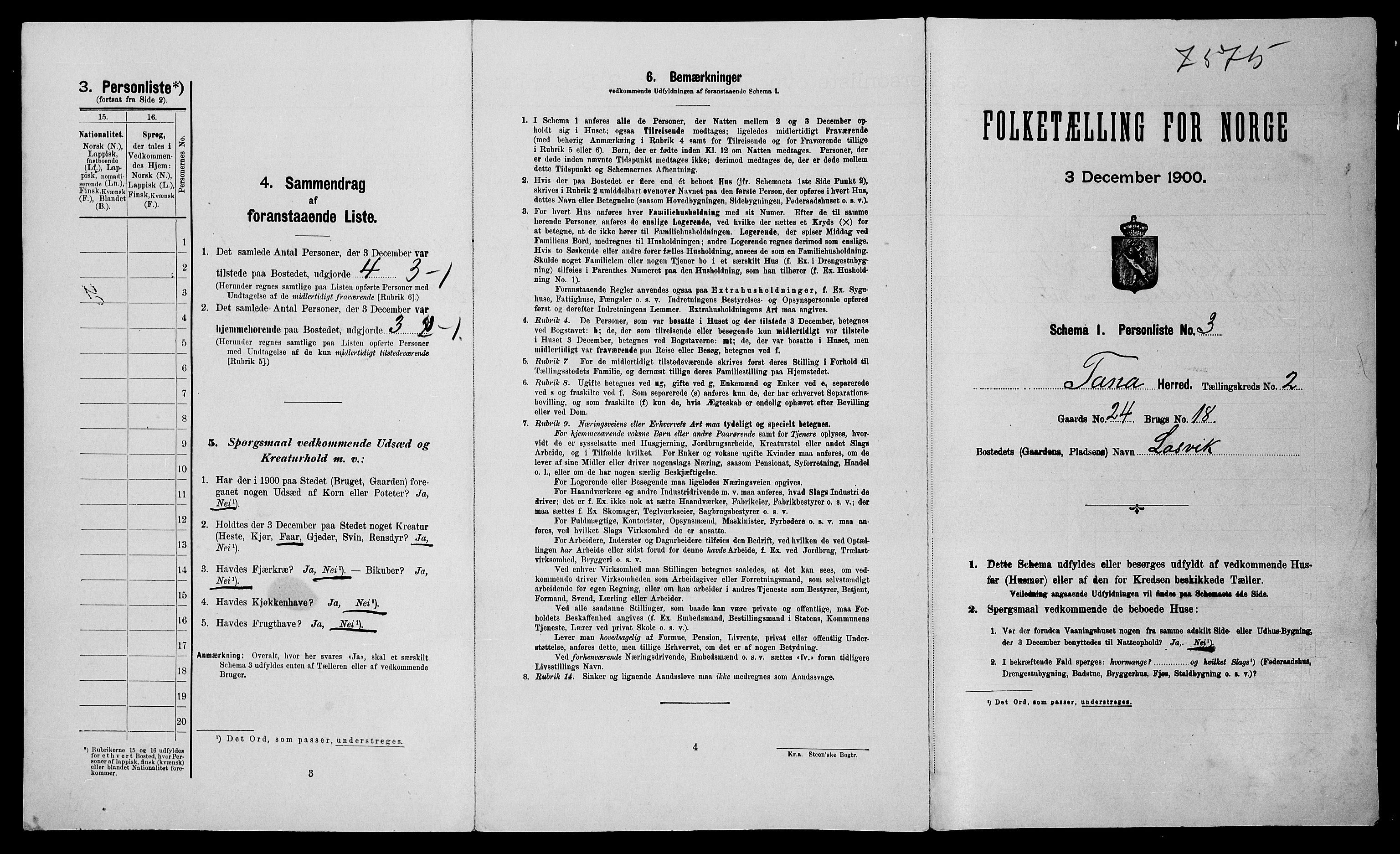 SATØ, Folketelling 1900 for 2025 Tana herred, 1900, s. 262