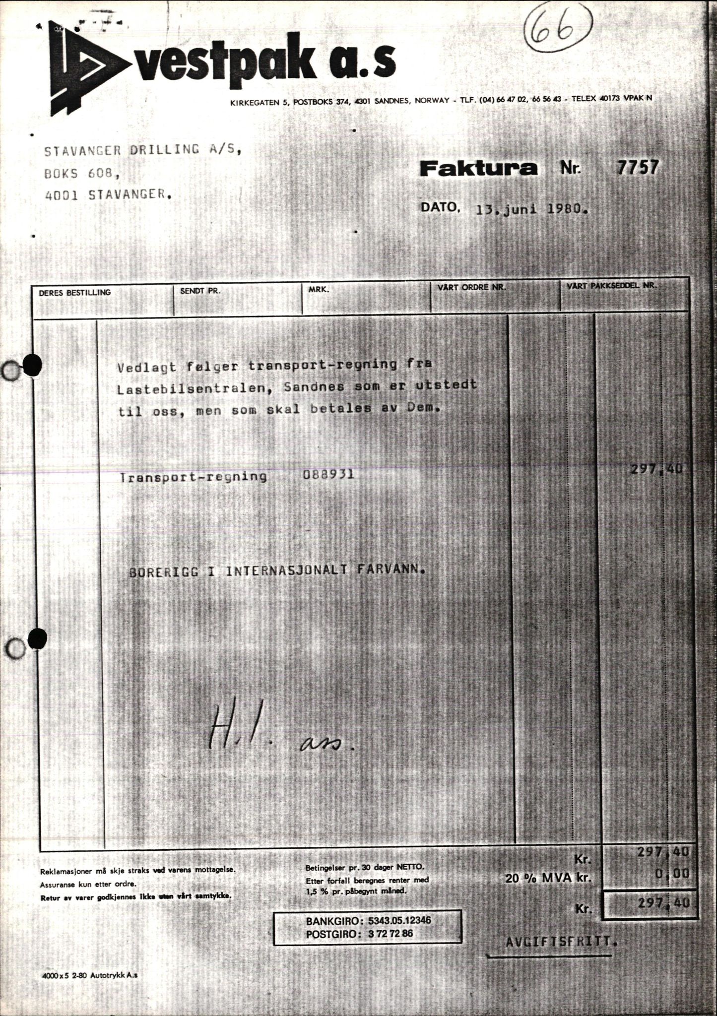 Pa 1503 - Stavanger Drilling AS, AV/SAST-A-101906/2/E/Ec/Eca/L0013: Sak og korrespondanse, 1980-1982