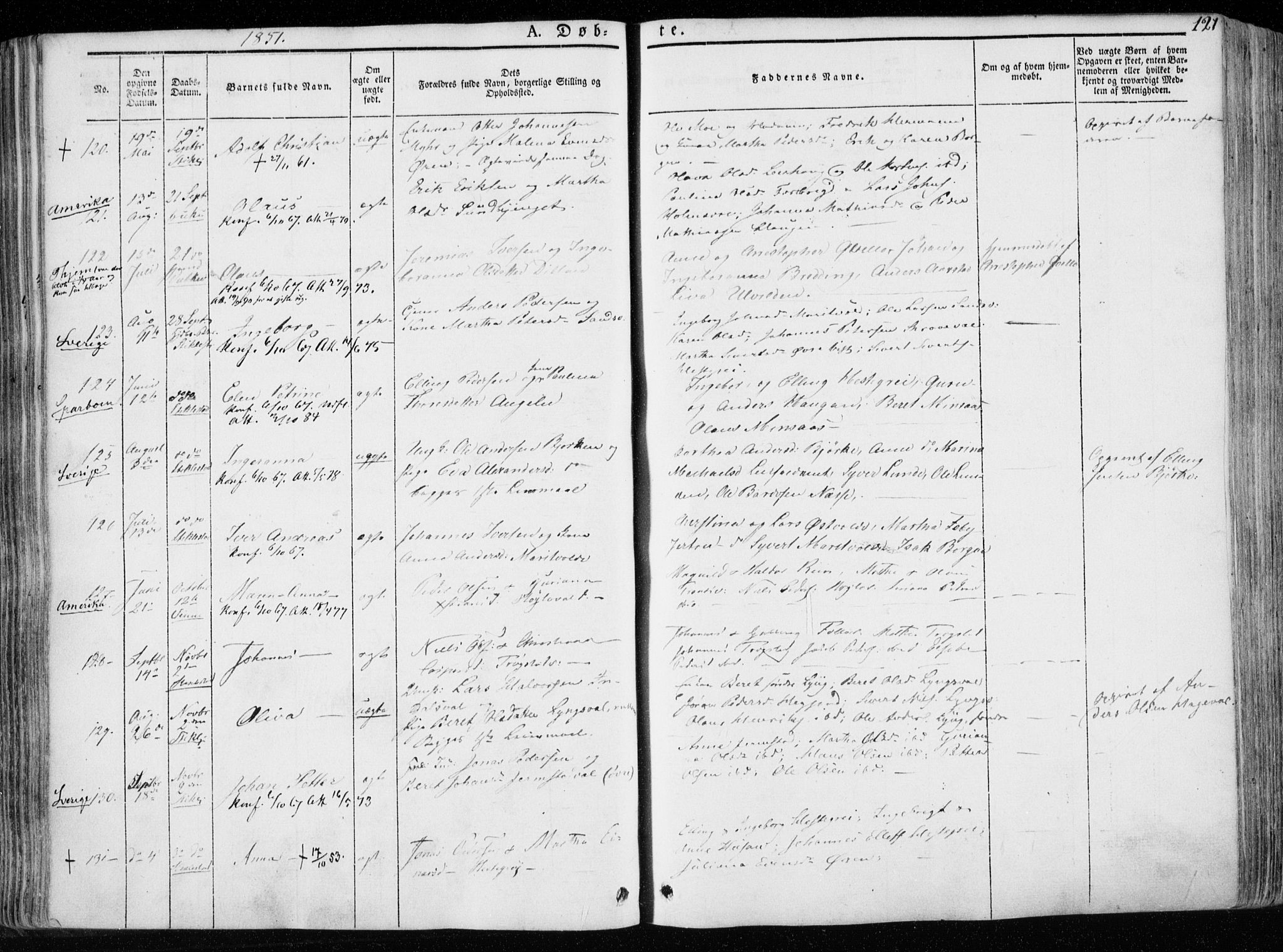 Ministerialprotokoller, klokkerbøker og fødselsregistre - Nord-Trøndelag, SAT/A-1458/723/L0239: Ministerialbok nr. 723A08, 1841-1851, s. 121