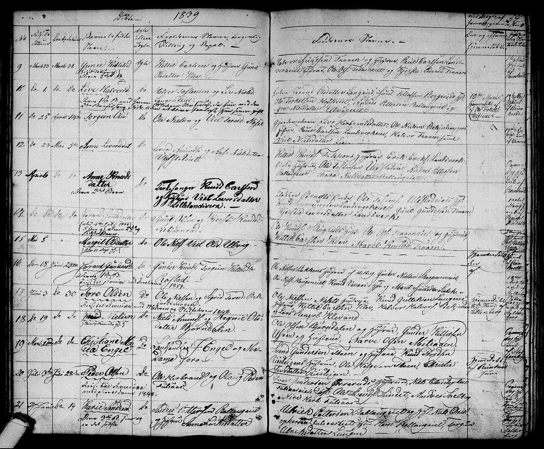 Rollag kirkebøker, AV/SAKO-A-240/G/Ga/L0002: Klokkerbok nr. I 2, 1831-1856, s. 54