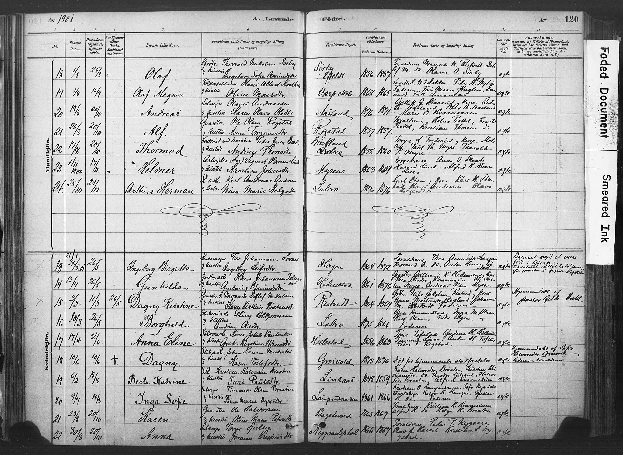 Sandsvær kirkebøker, AV/SAKO-A-244/F/Fd/L0001: Ministerialbok nr. IV 1, 1878-1906, s. 120