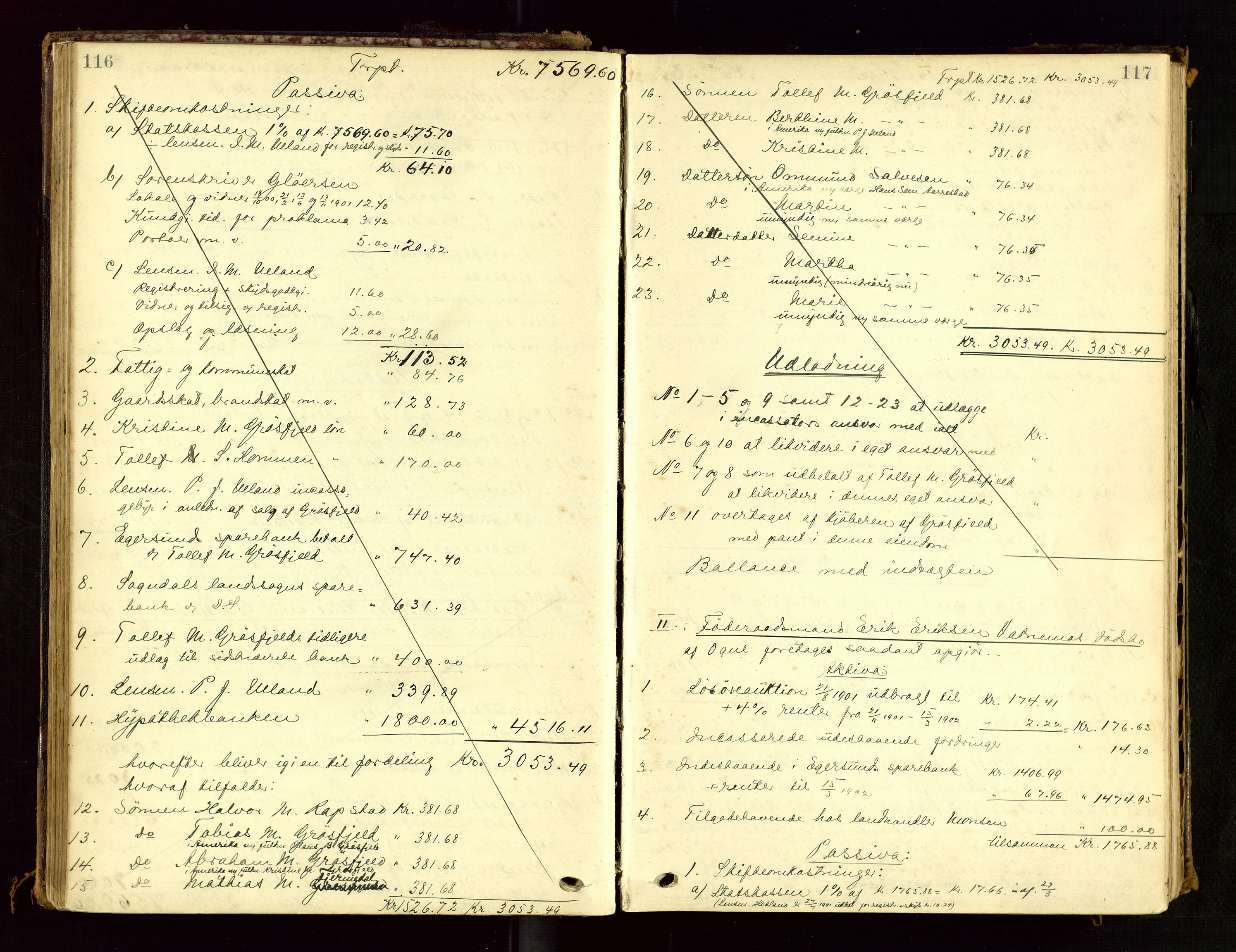 Dalane sorenskriveri, AV/SAST-A-100309/001/5/500/500BD/L0001: UTLODNINGSPROTOKOLL, 1900-1912, s. 116-117